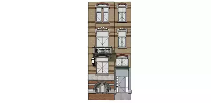 front of the tenement house 3D model