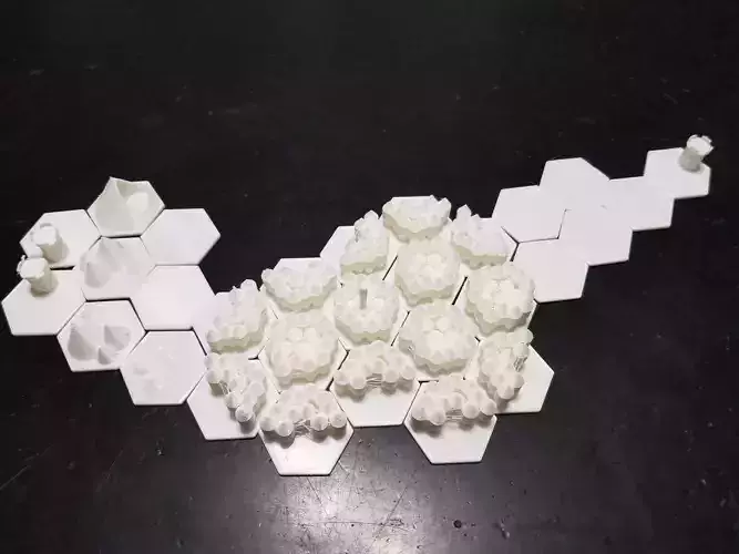 TTRPG hex map piece collection 3D print model