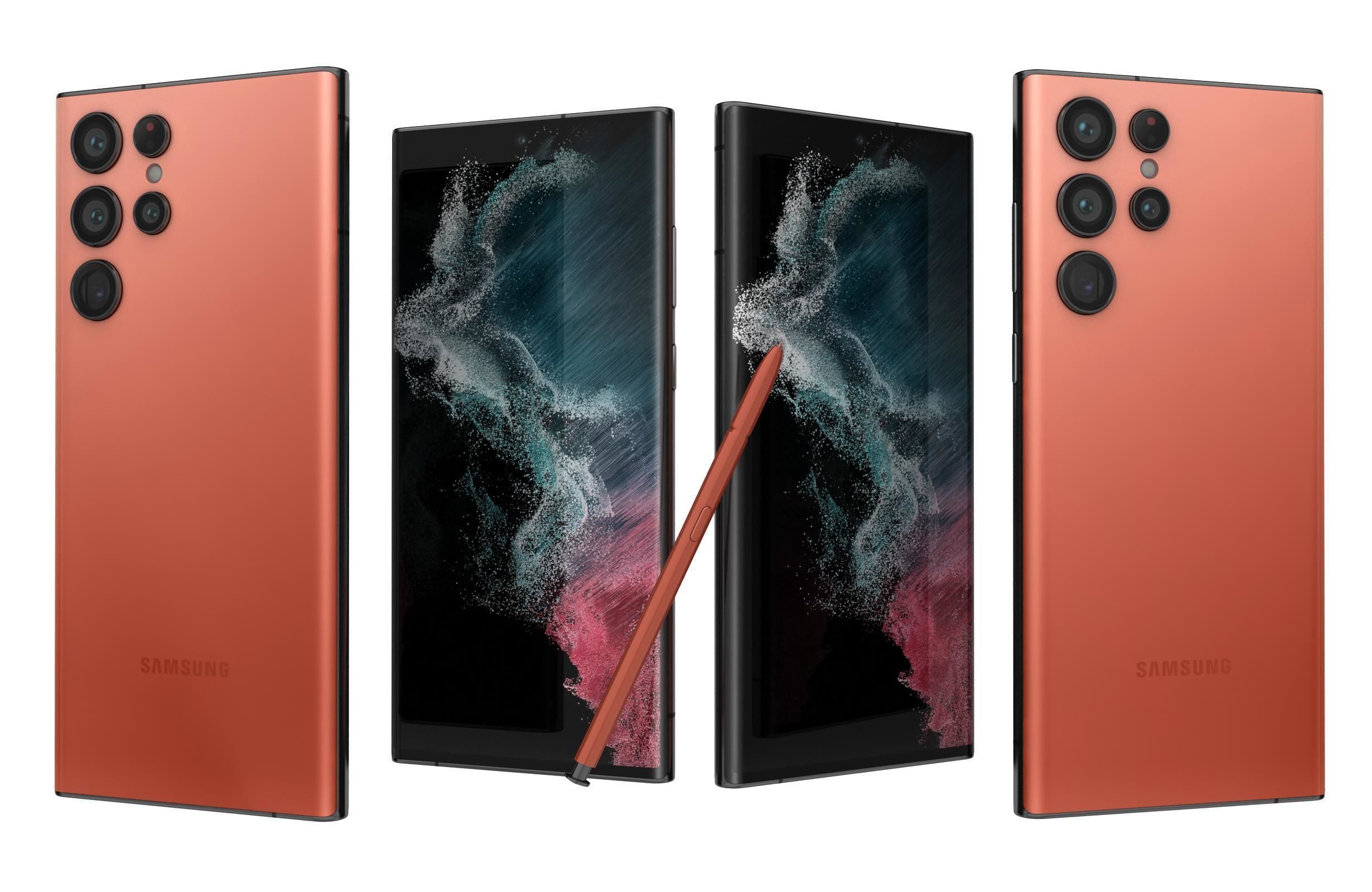 Samsung Galaxy S22 Ultra Red 3D model_3