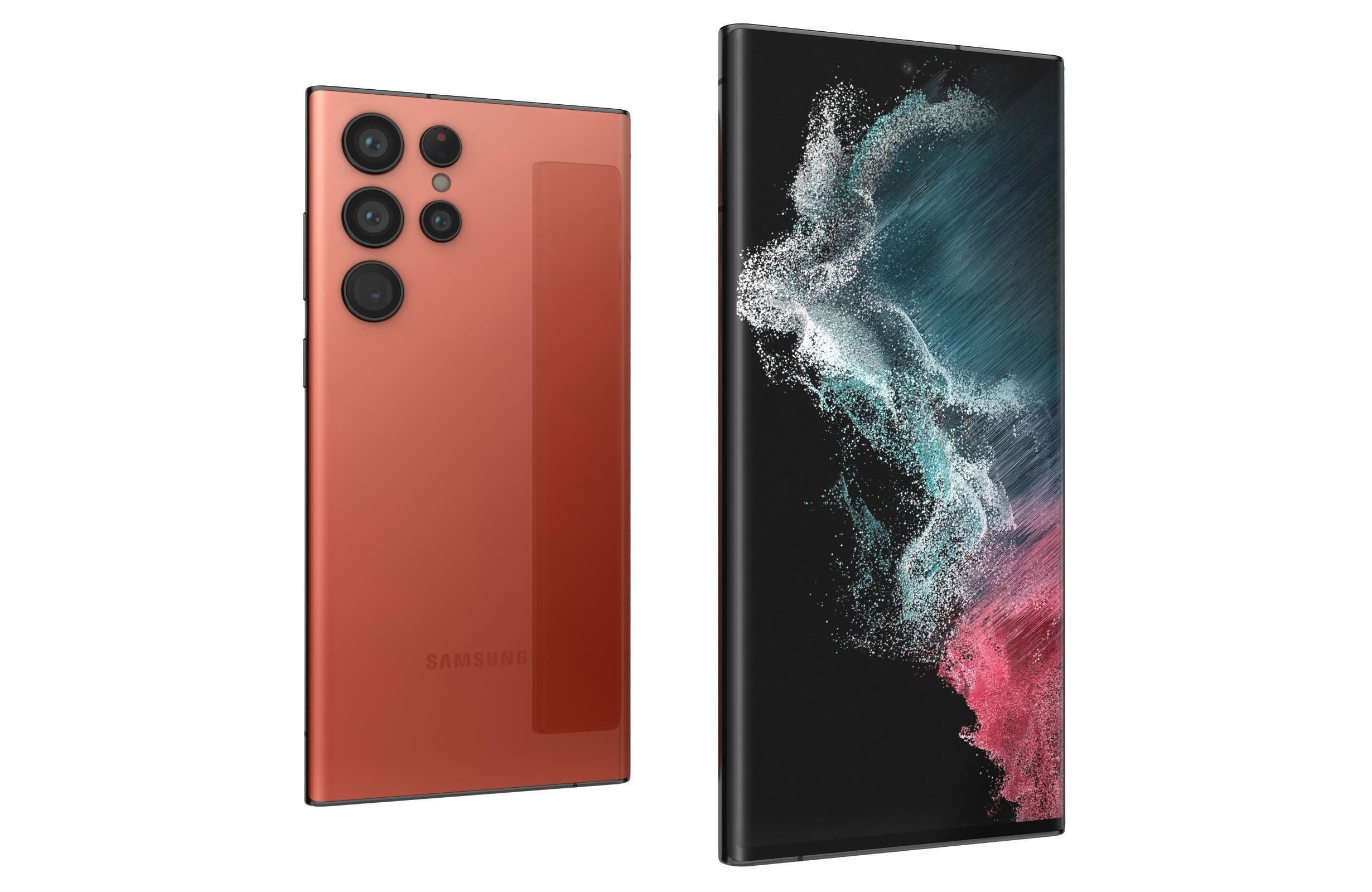 Samsung Galaxy S22 Ultra Red 3D model_9