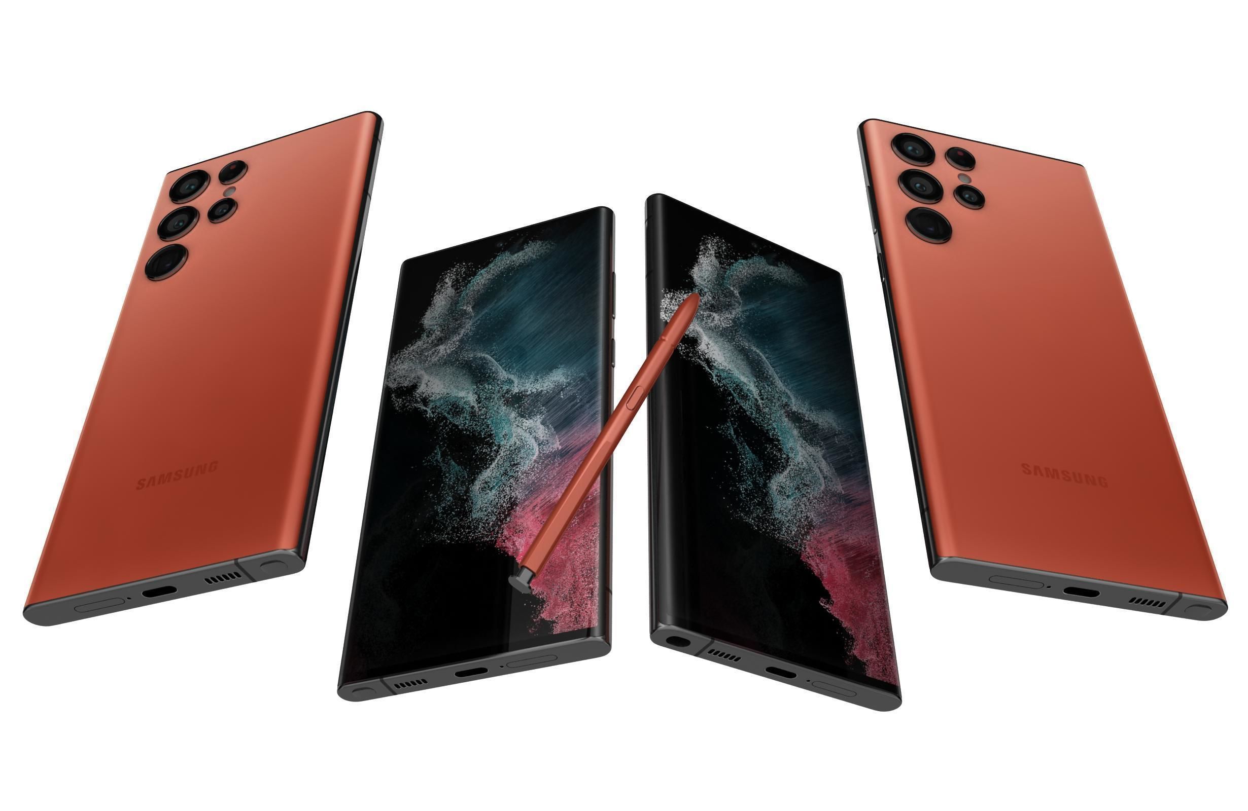 Samsung Galaxy S22 Ultra Red 3D model_5