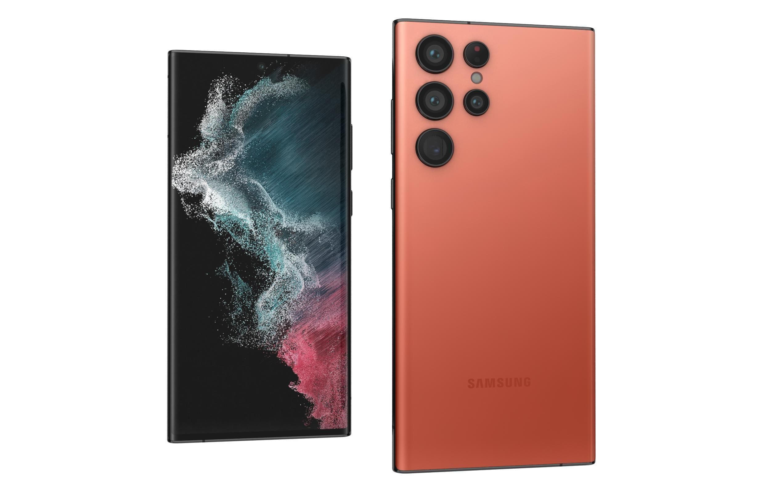 Samsung Galaxy S22 Ultra Red 3D model_8