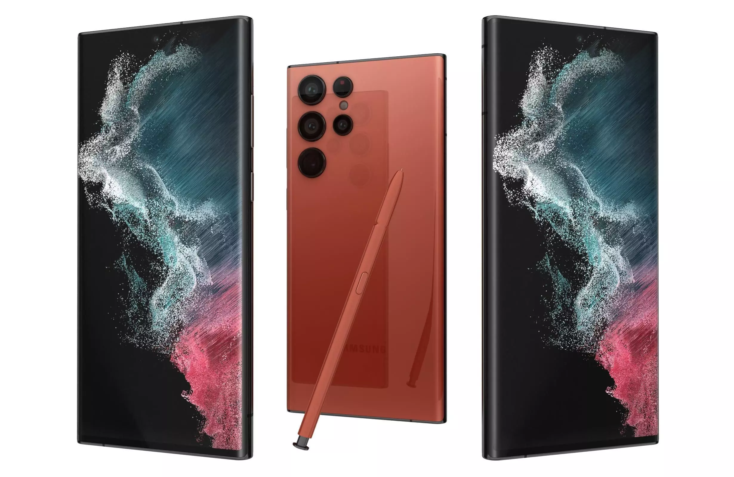 Samsung Galaxy S22 Ultra Red 3D model_0