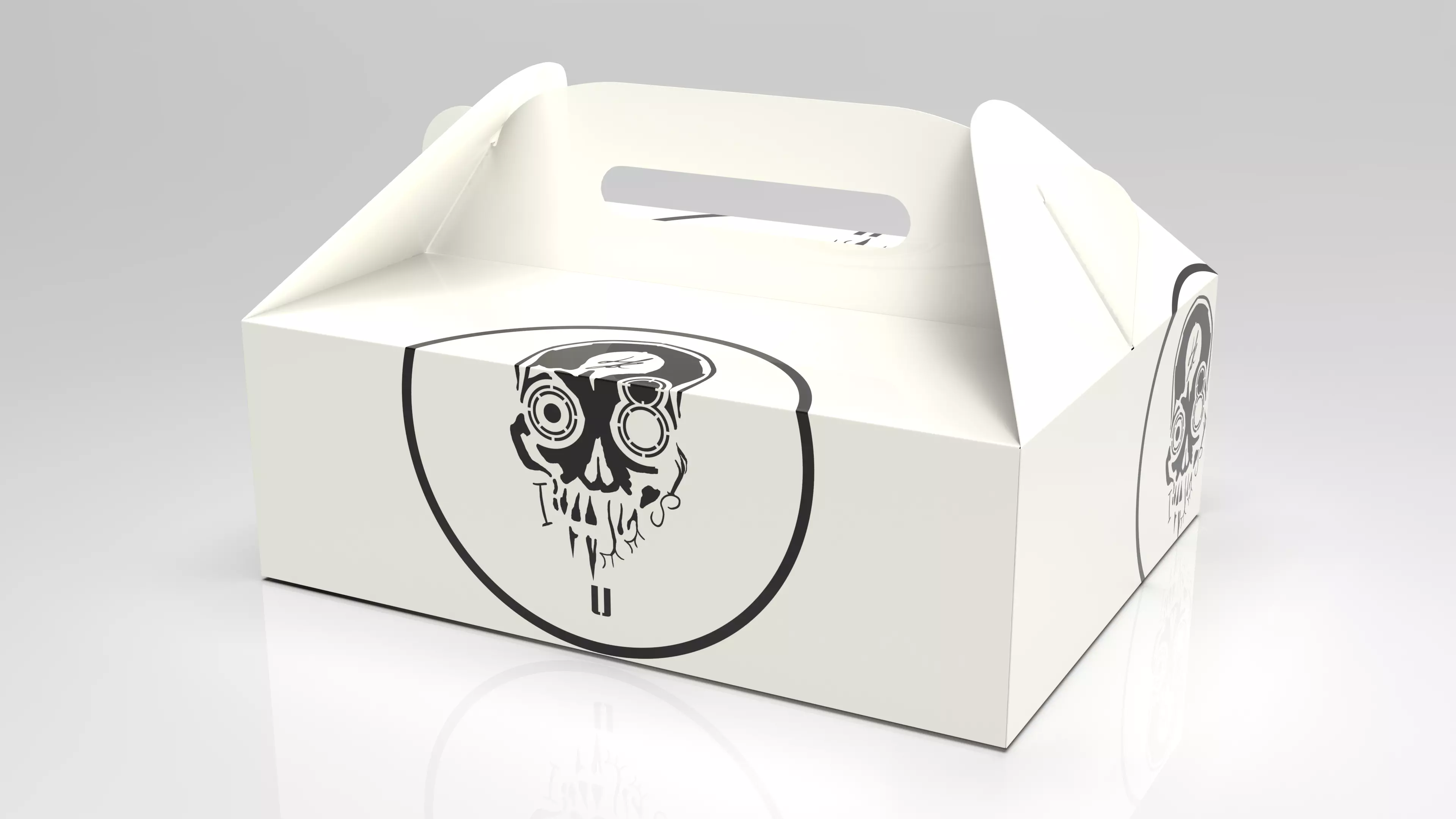 Gable box 3D model food T4 Low-poly 3D model