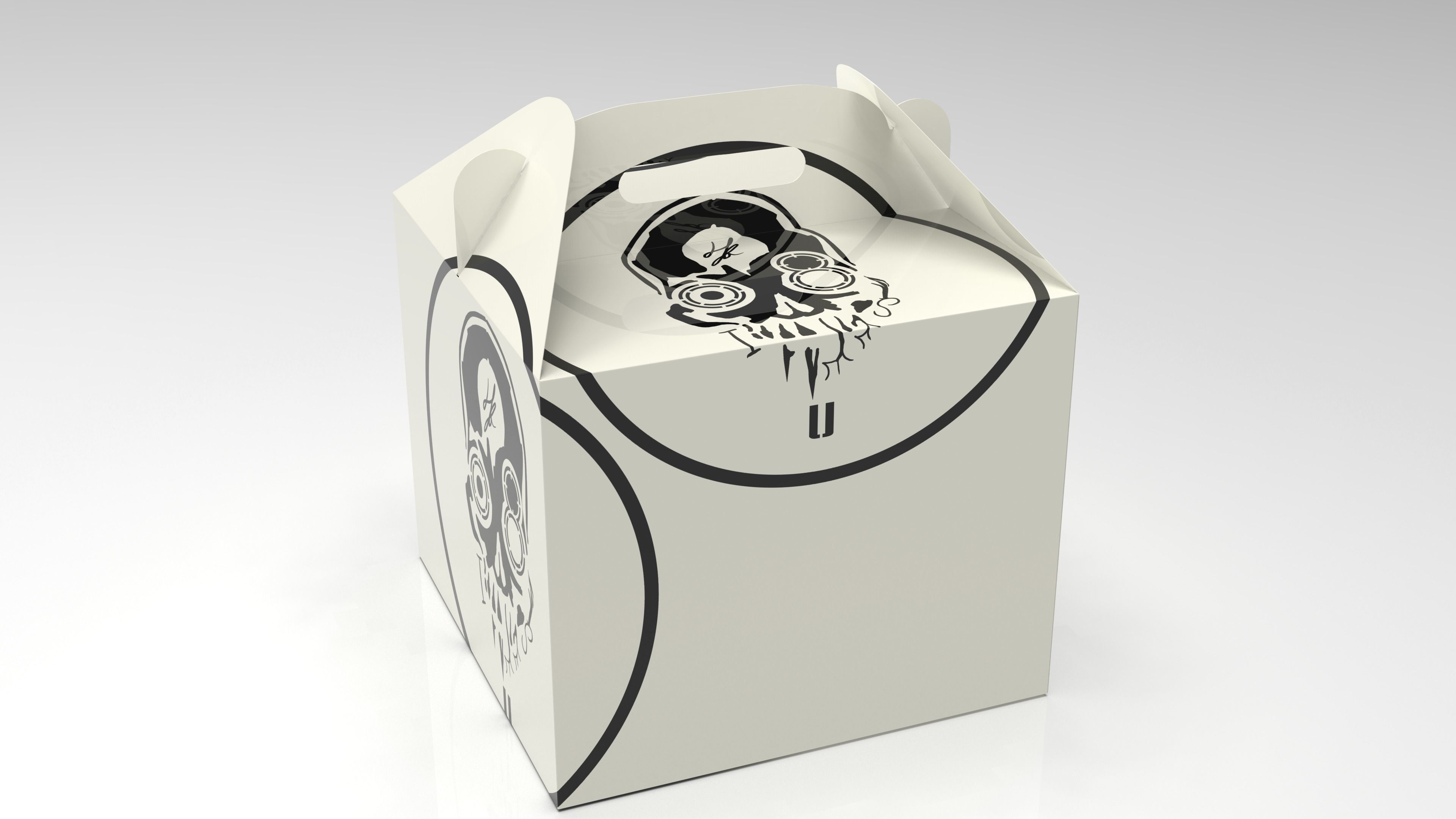 Gable box 3D model food T2 Low-poly 3D model_4