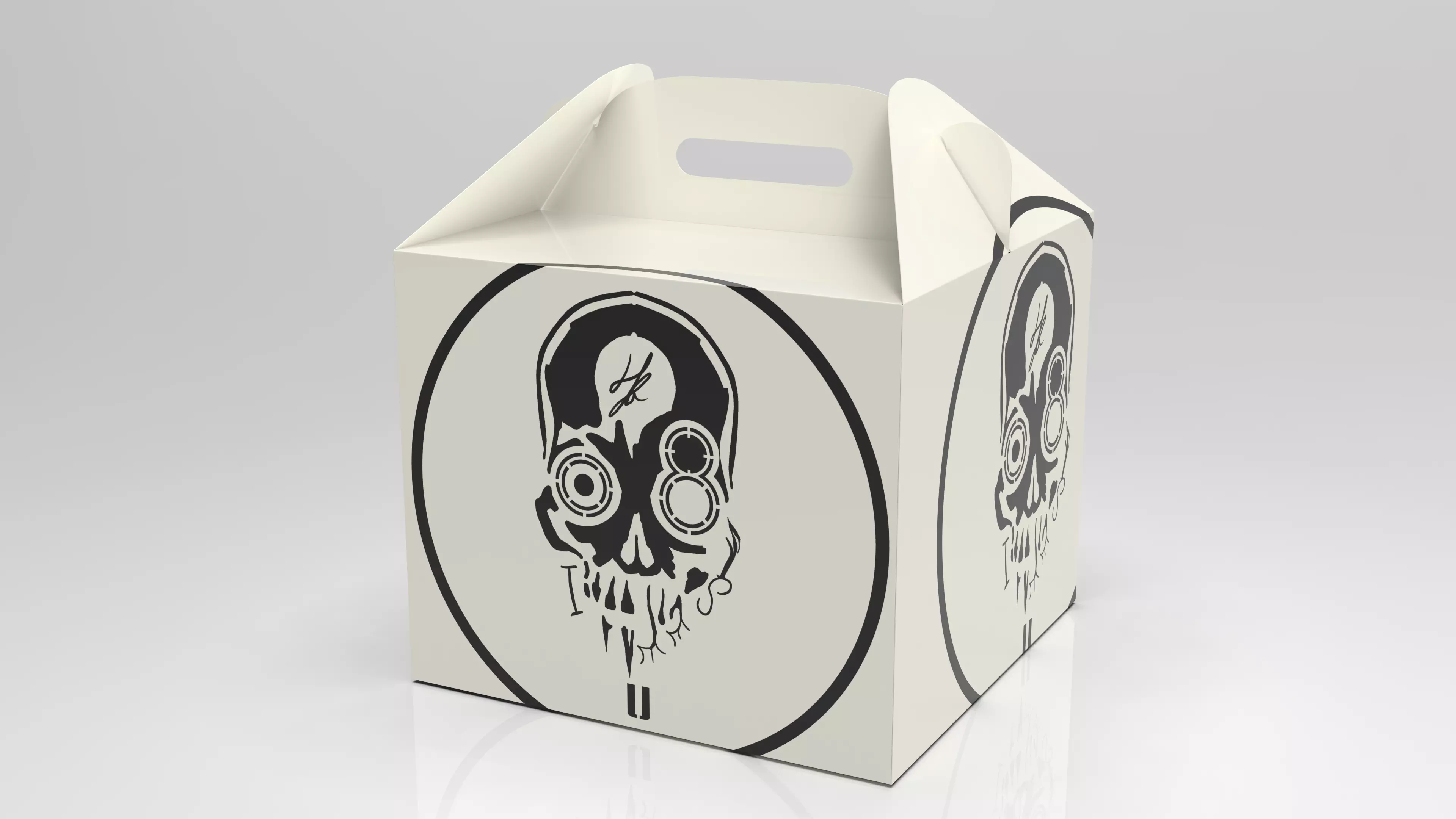 Gable box 3D model food T2 Low-poly 3D model_0