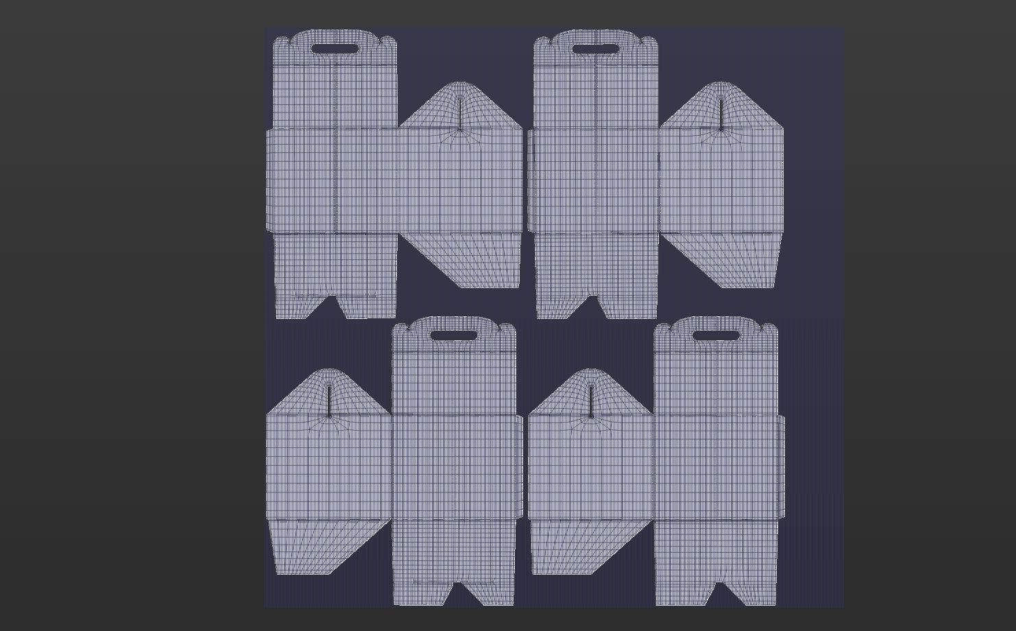 Gable box 3D model food T2 Low-poly 3D model_36