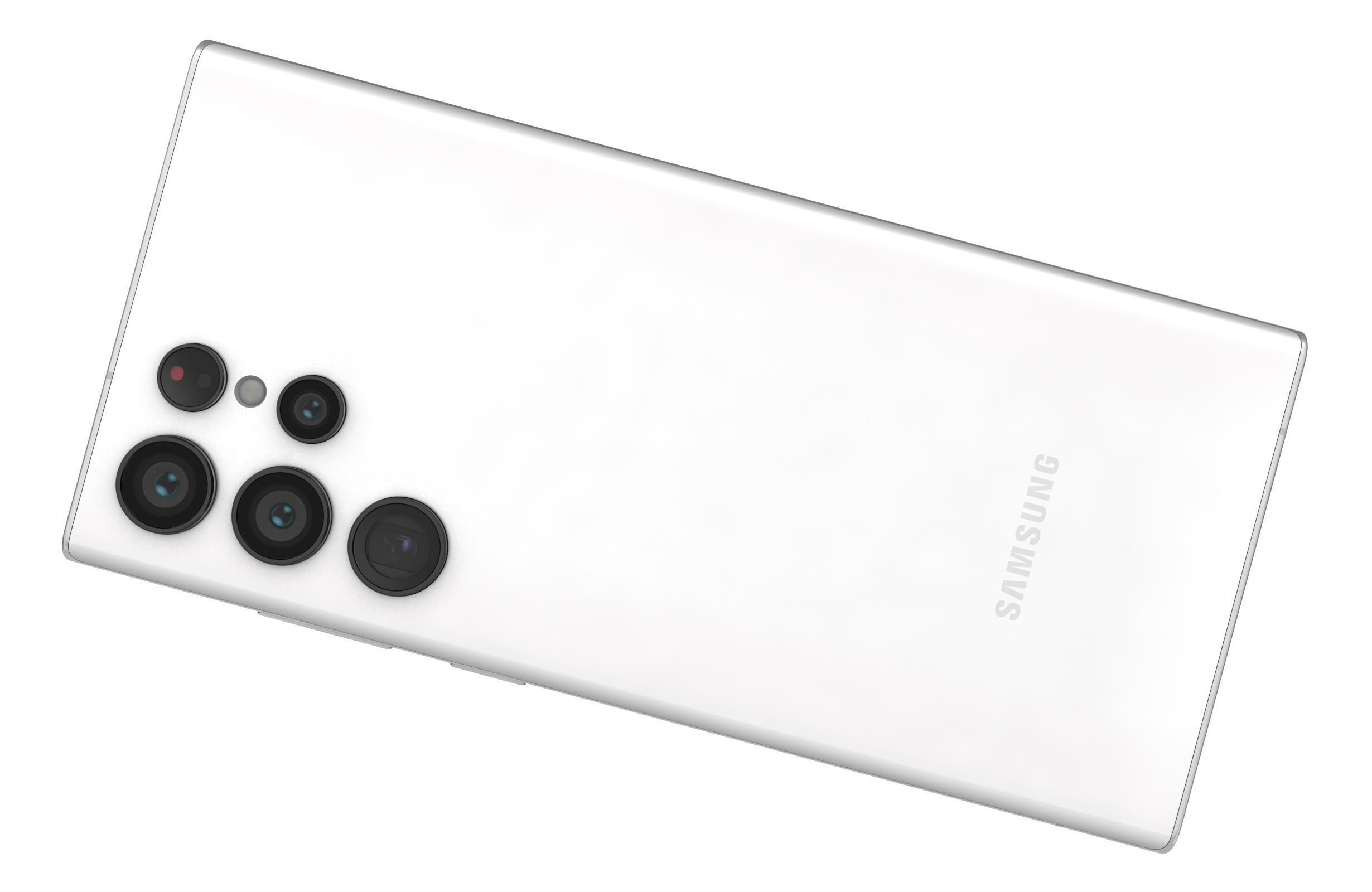 Samsung Galaxy S22 Ultra White Low-poly 3D model_11