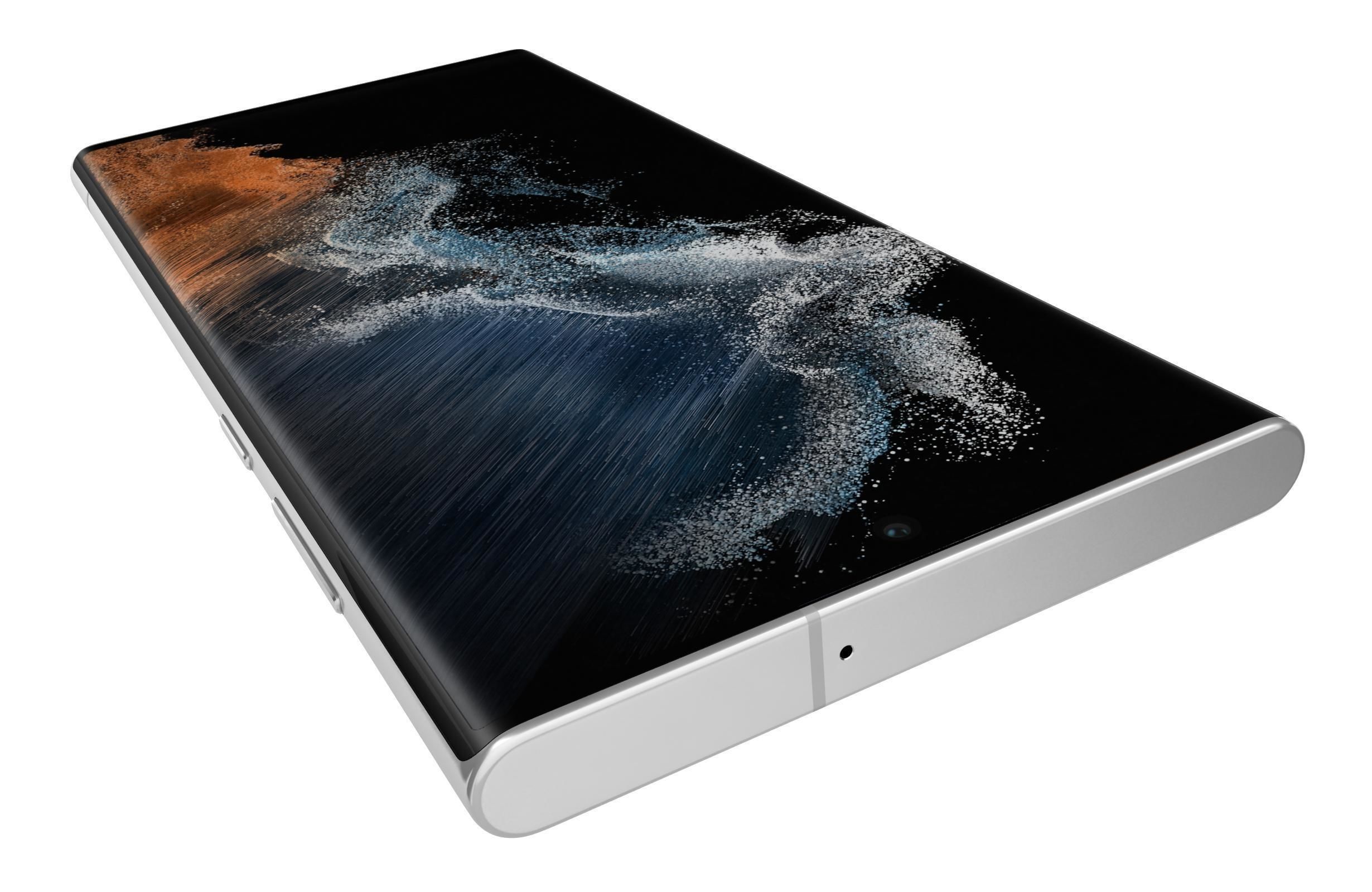 Samsung Galaxy S22 Ultra White Low-poly 3D model_13