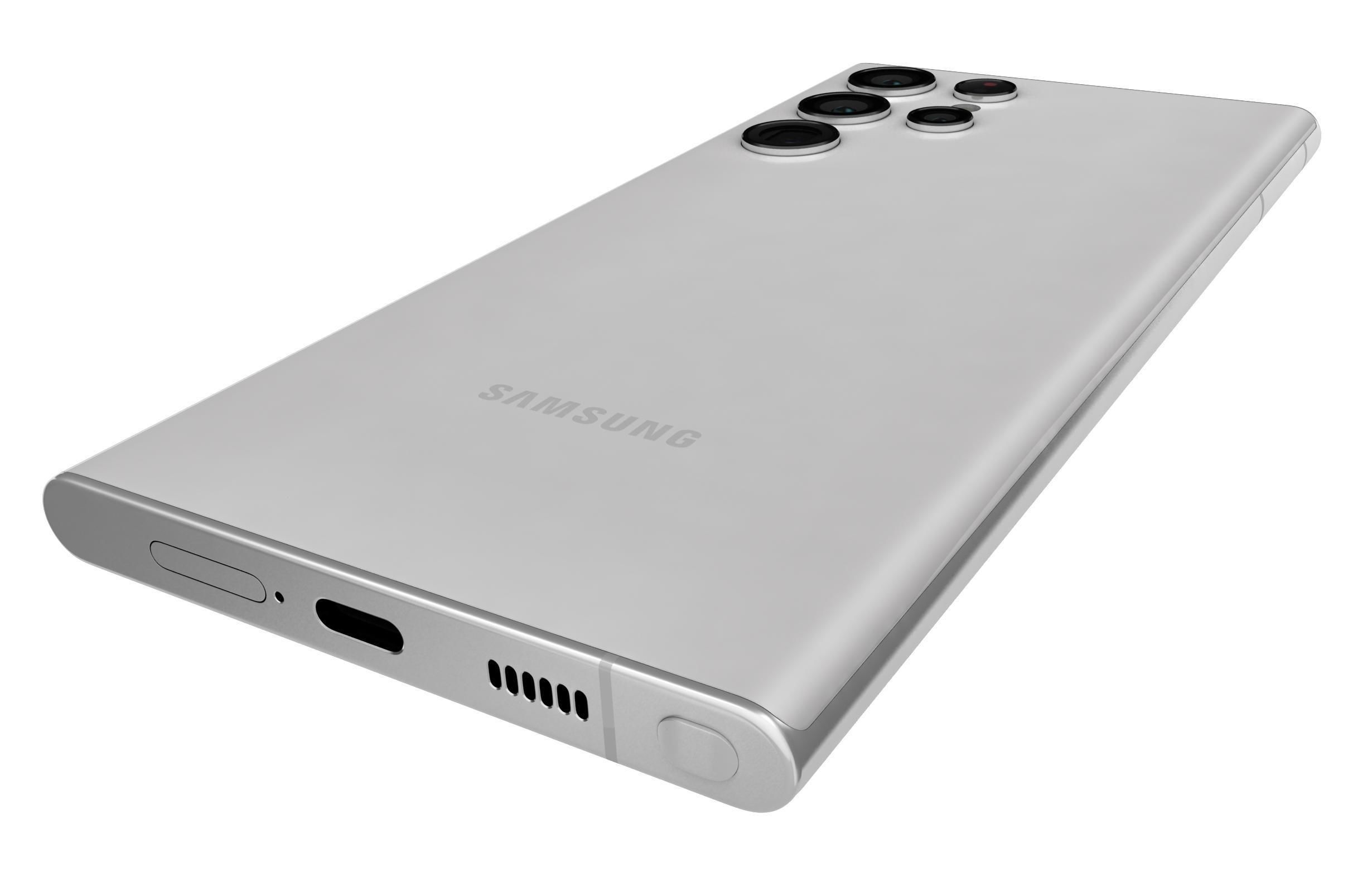 Samsung Galaxy S22 Ultra White Low-poly 3D model_14
