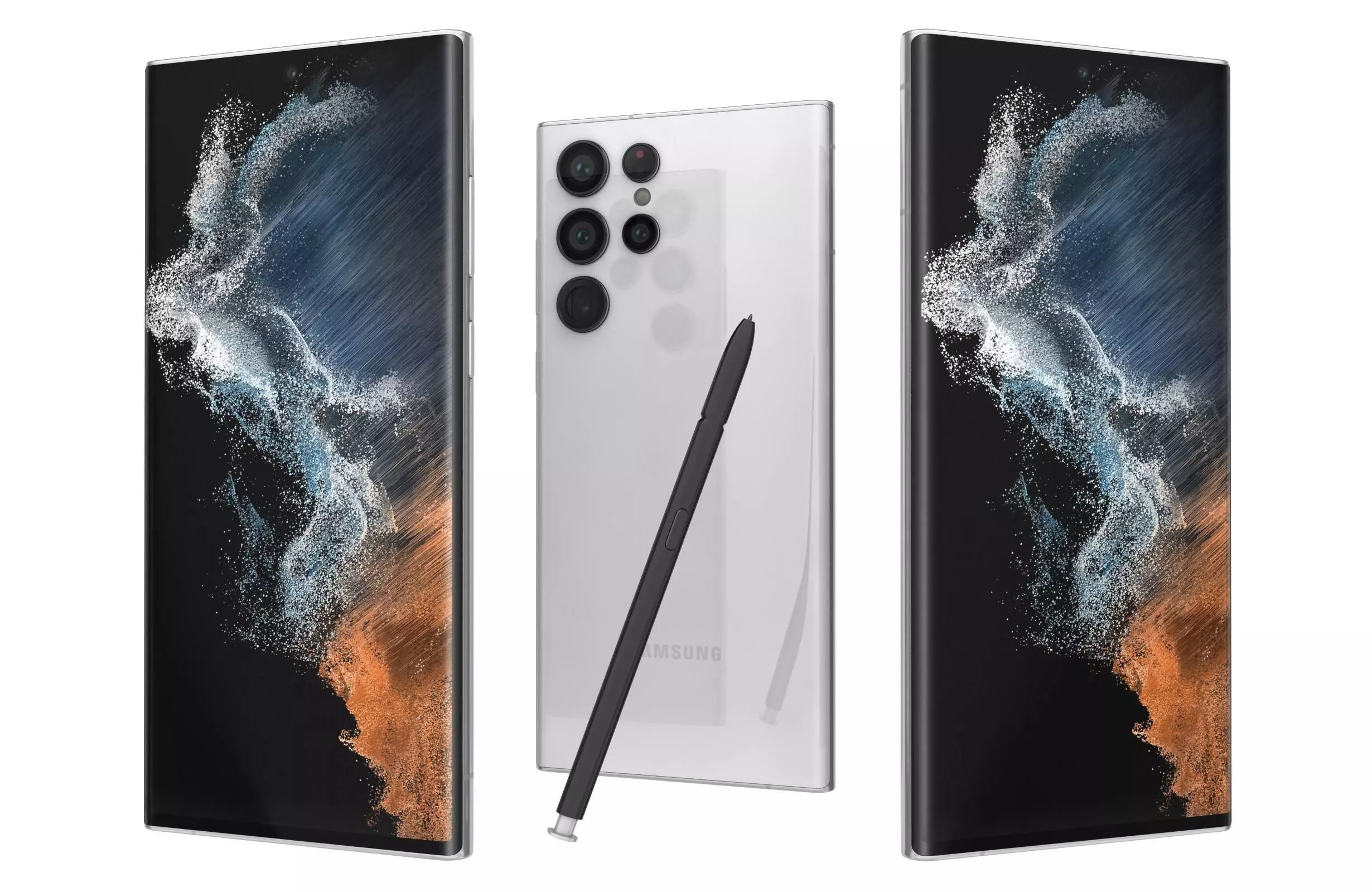 Samsung Galaxy S22 Ultra White Low-poly 3D model_0