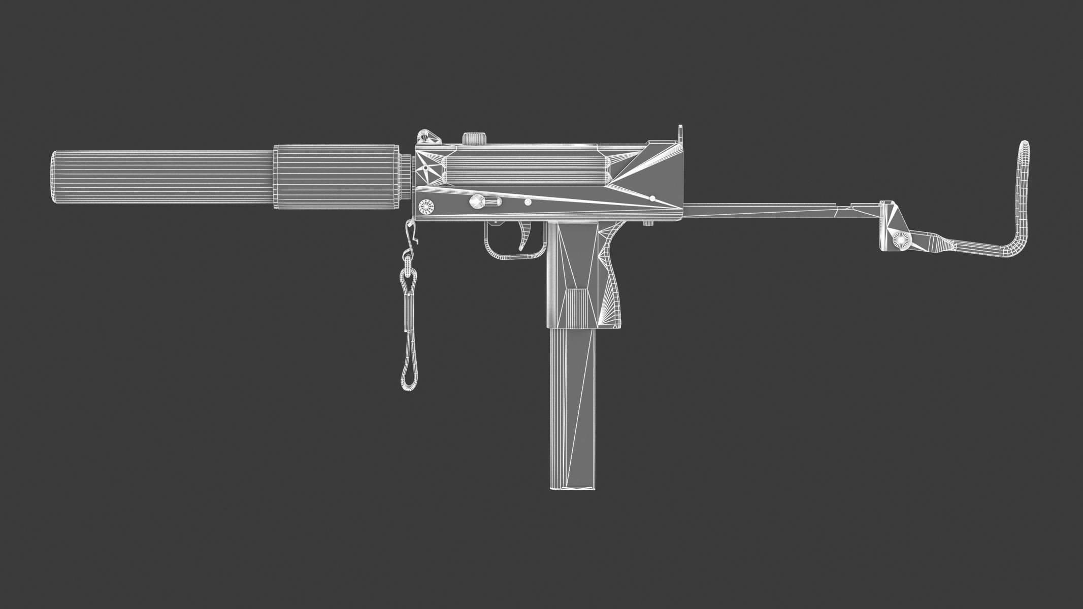 MAC 10 Low Poly Low-poly 3D model_17