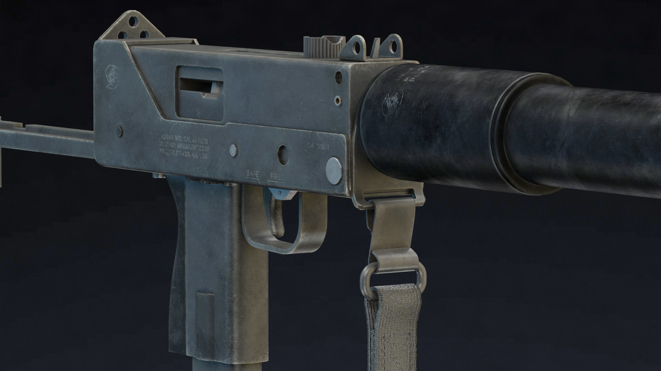 MAC 10 Low Poly Low-poly 3D model_9