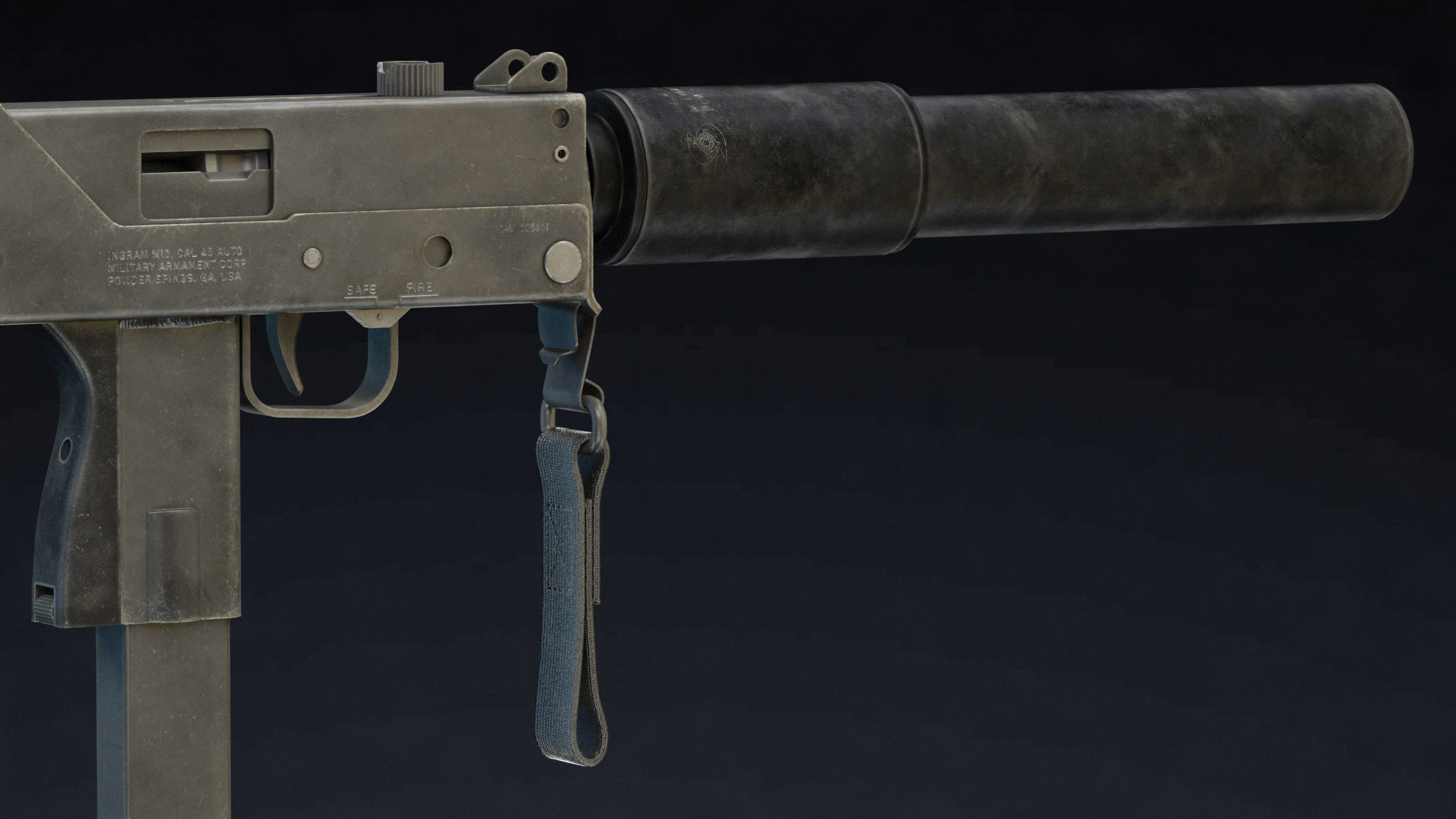 MAC 10 Low Poly Low-poly 3D model_5