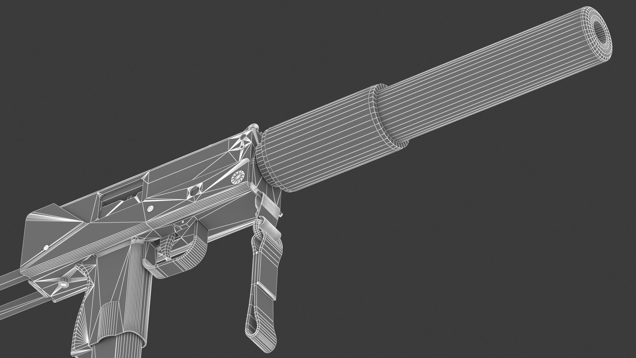 MAC 10 Low Poly Low-poly 3D model_27