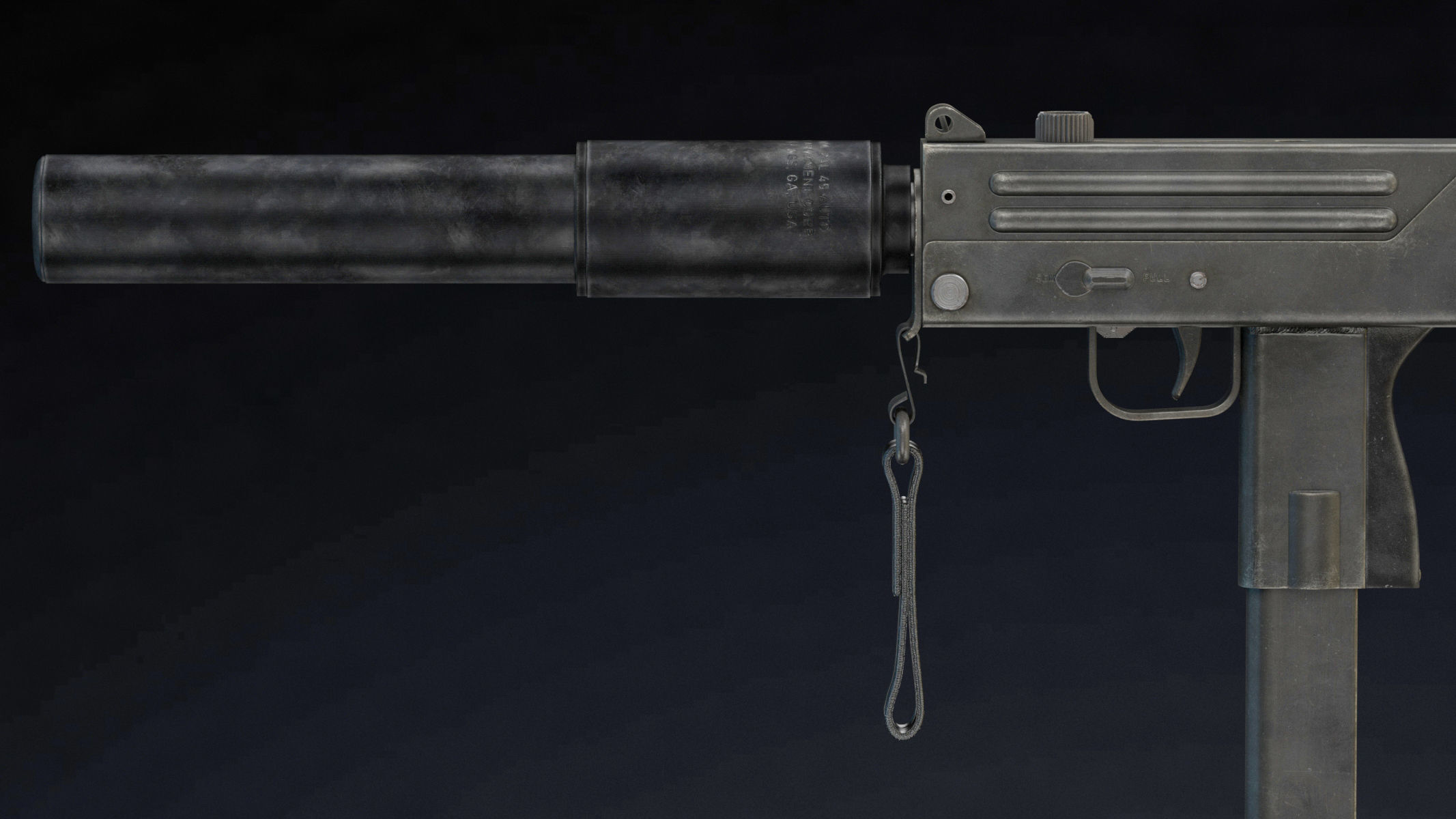 MAC 10 Low Poly Low-poly 3D model_7