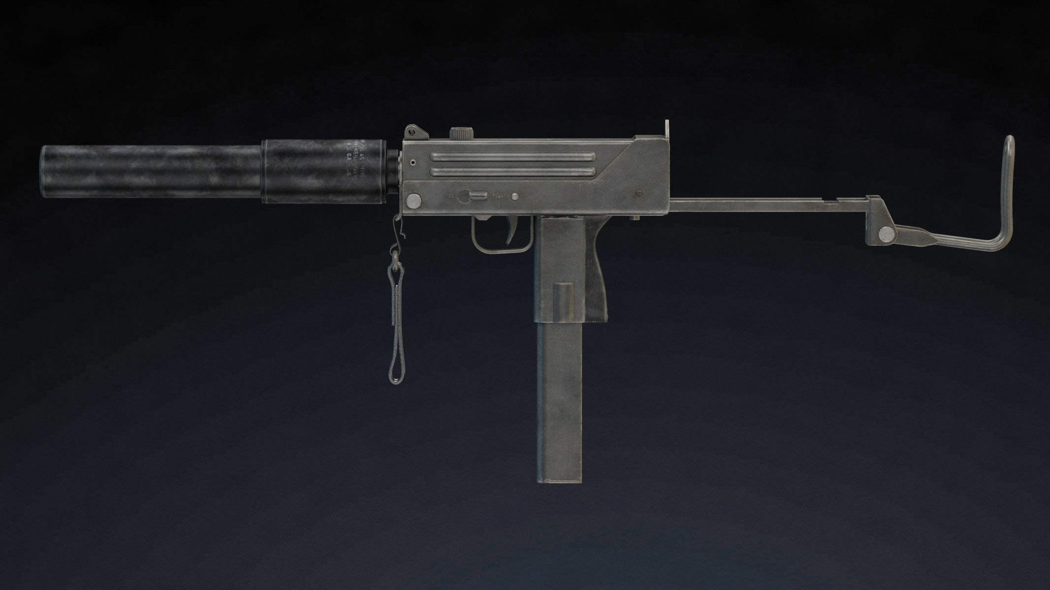 MAC 10 Low Poly Low-poly 3D model_2