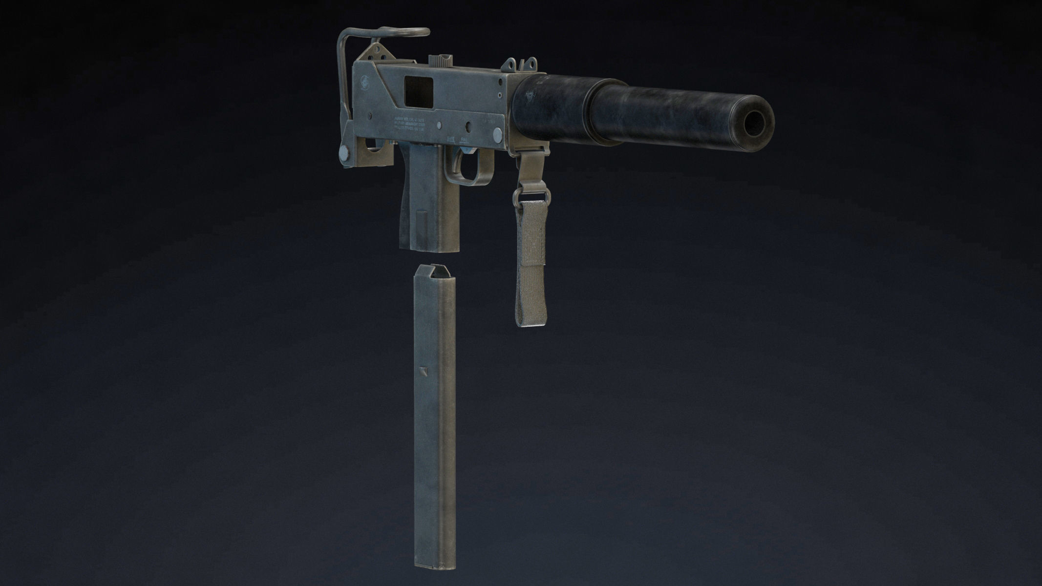 MAC 10 Low Poly Low-poly 3D model_4