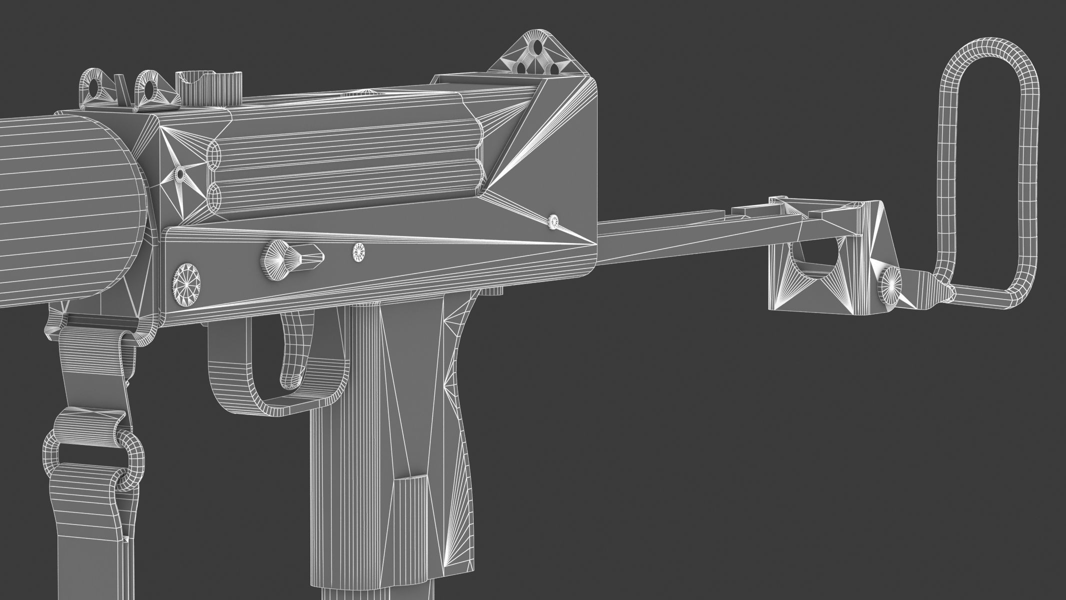 MAC 10 Low Poly Low-poly 3D model_23