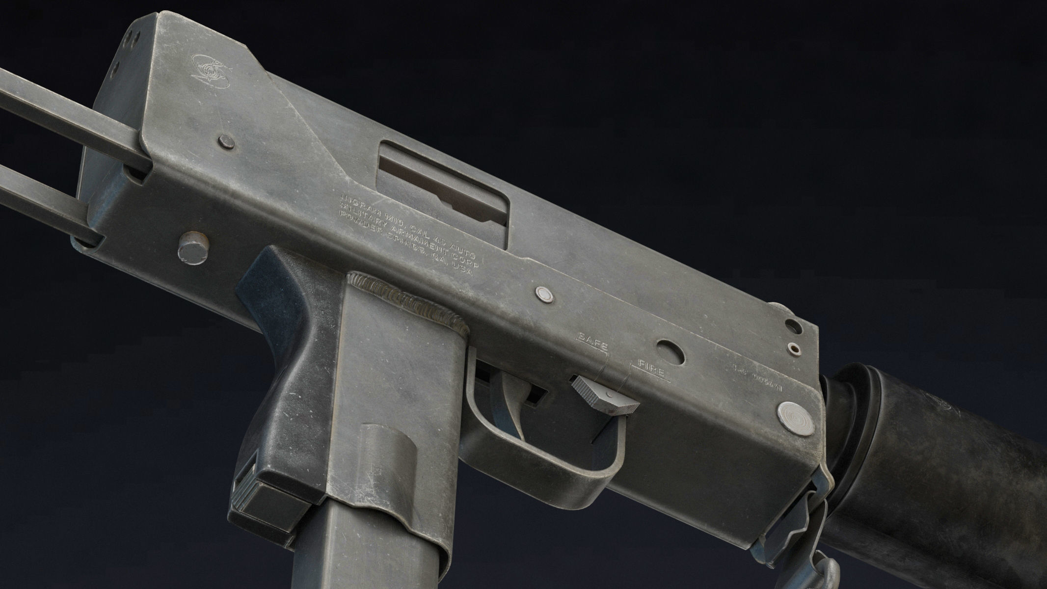 MAC 10 Low Poly Low-poly 3D model_11