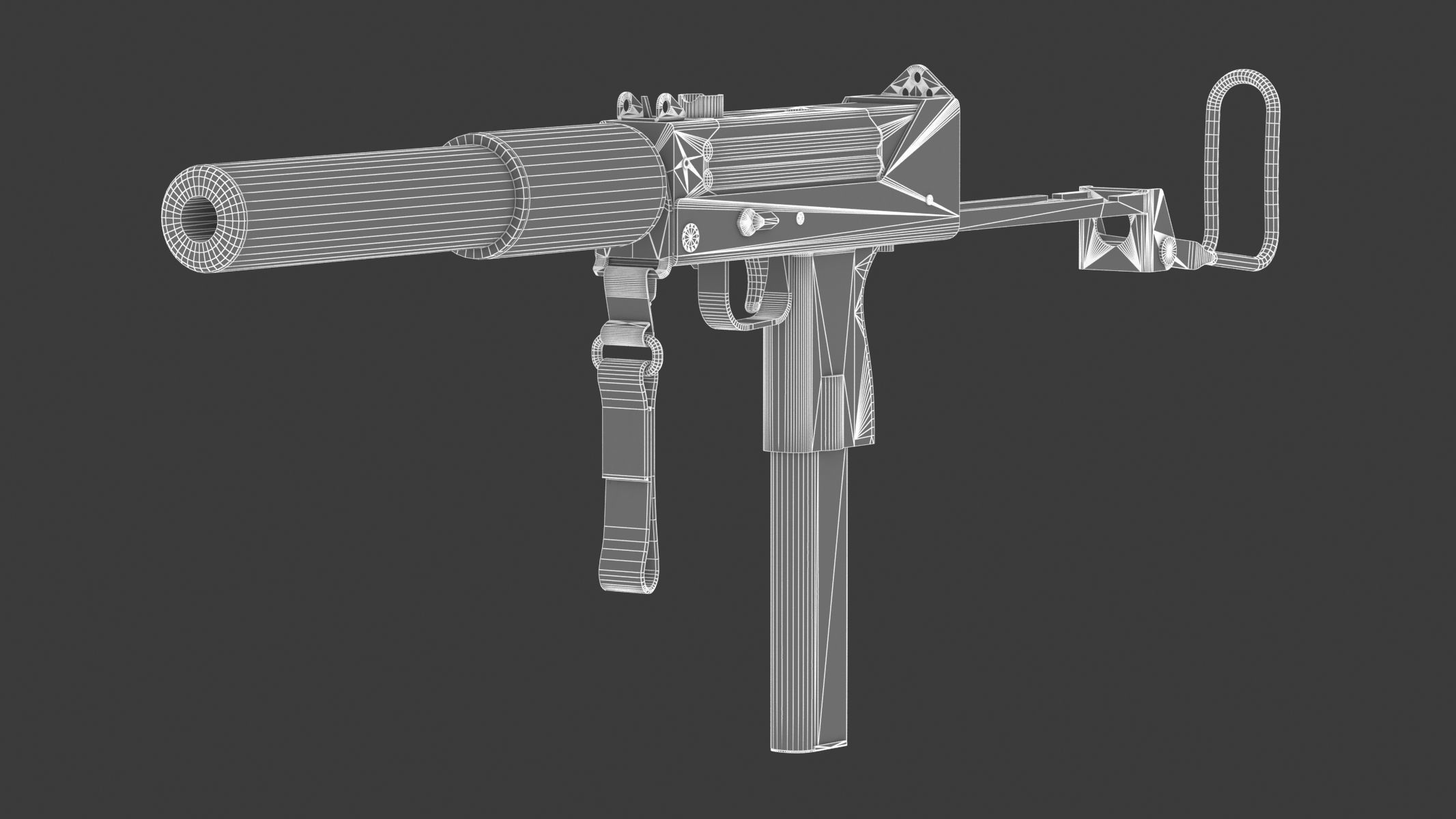 MAC 10 Low Poly Low-poly 3D model_18