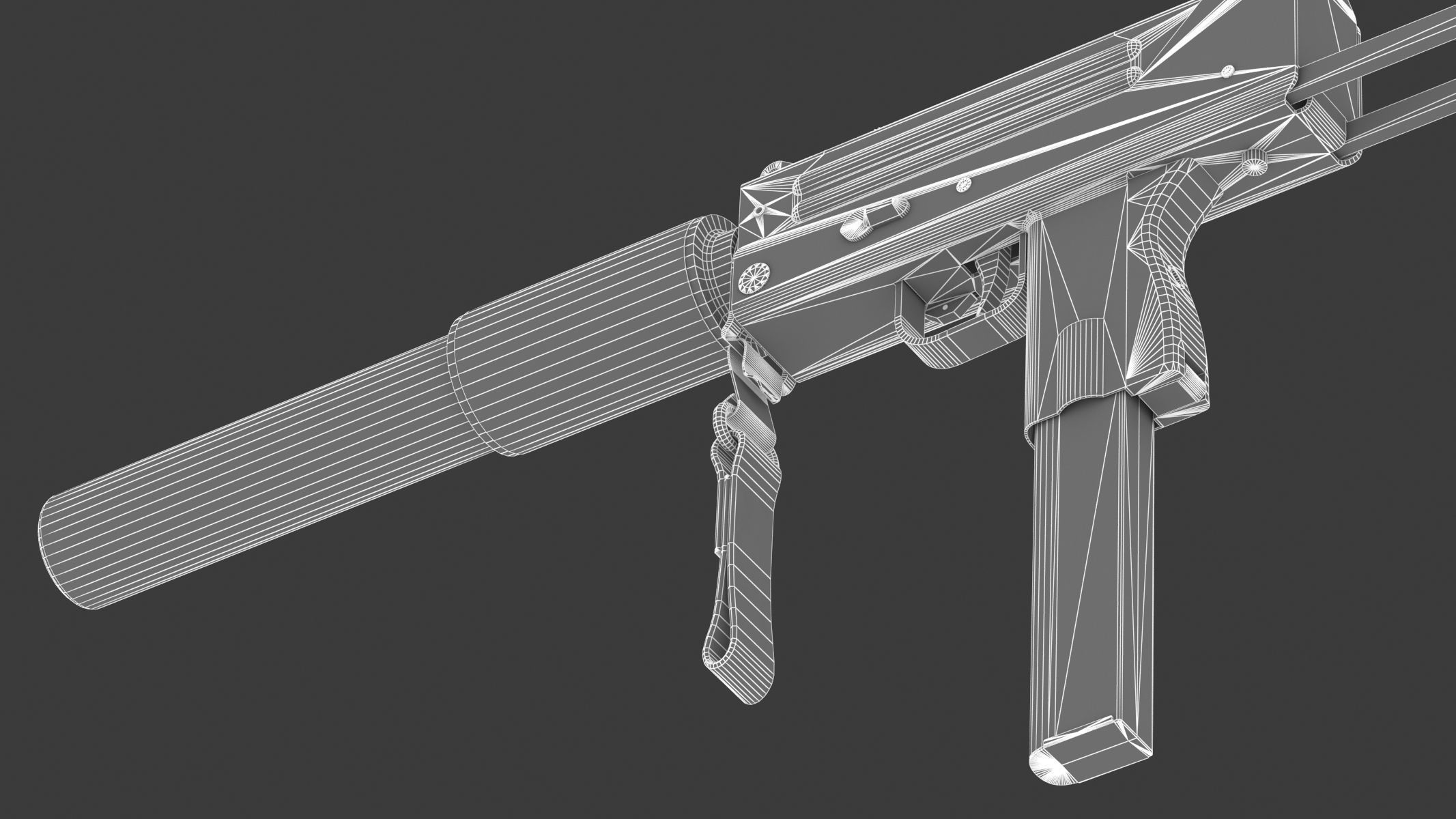 MAC 10 Low Poly Low-poly 3D model_25