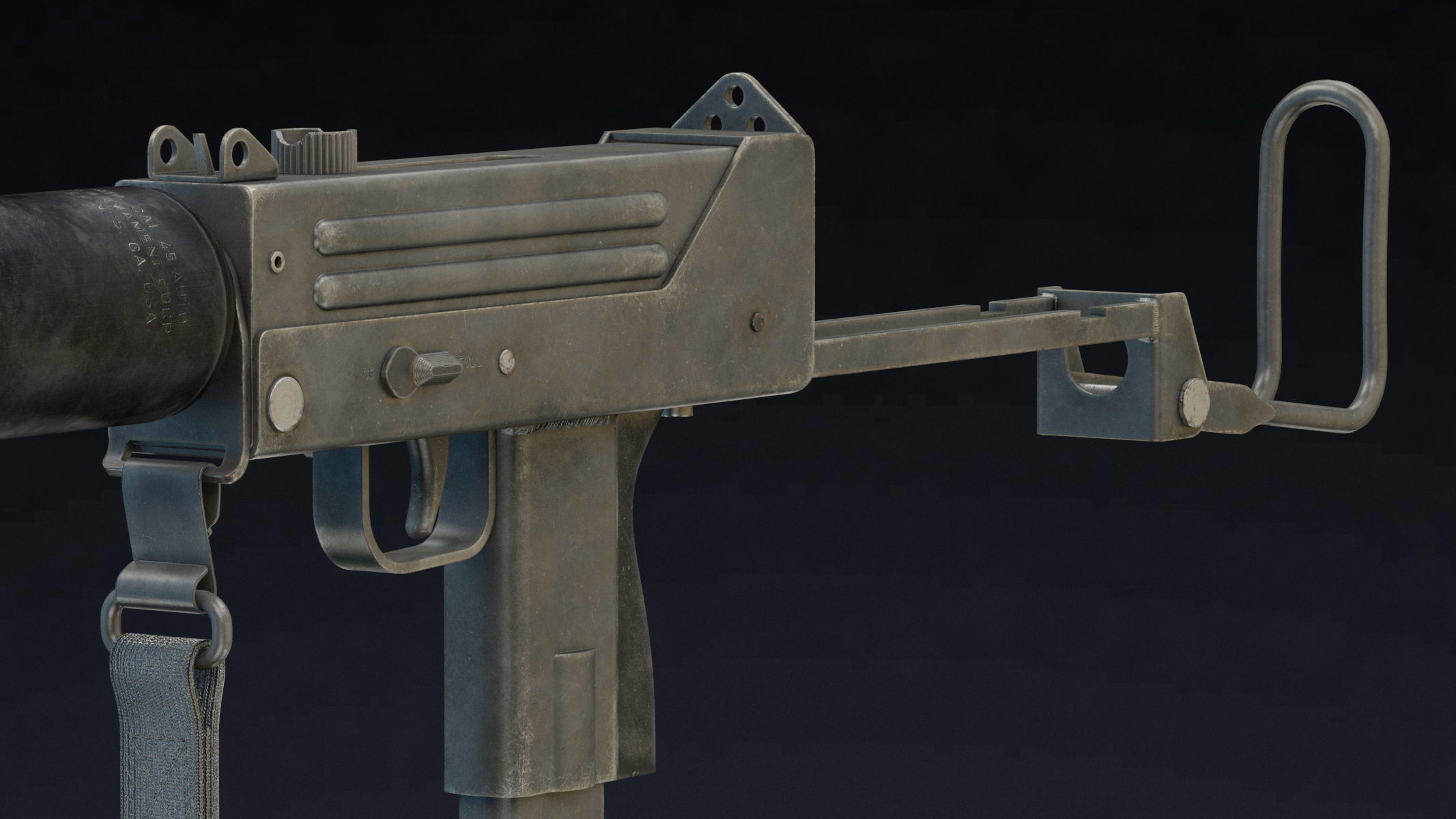 MAC 10 Low Poly Low-poly 3D model_8