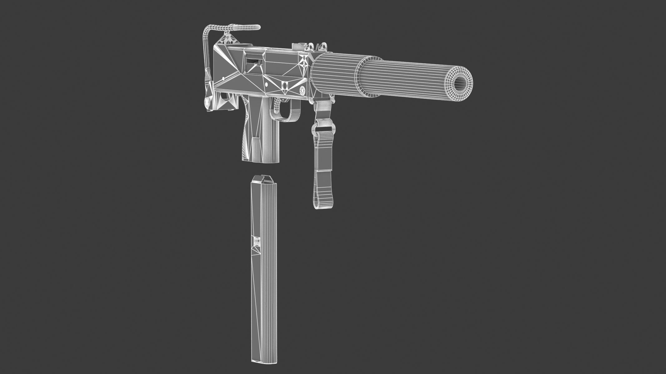 MAC 10 Low Poly Low-poly 3D model_19