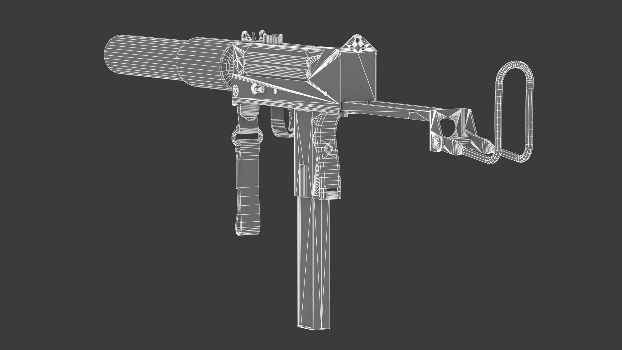 MAC 10 Low Poly Low-poly 3D model_16