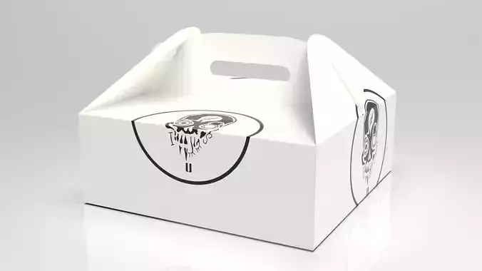 Gable box 3D model food T1