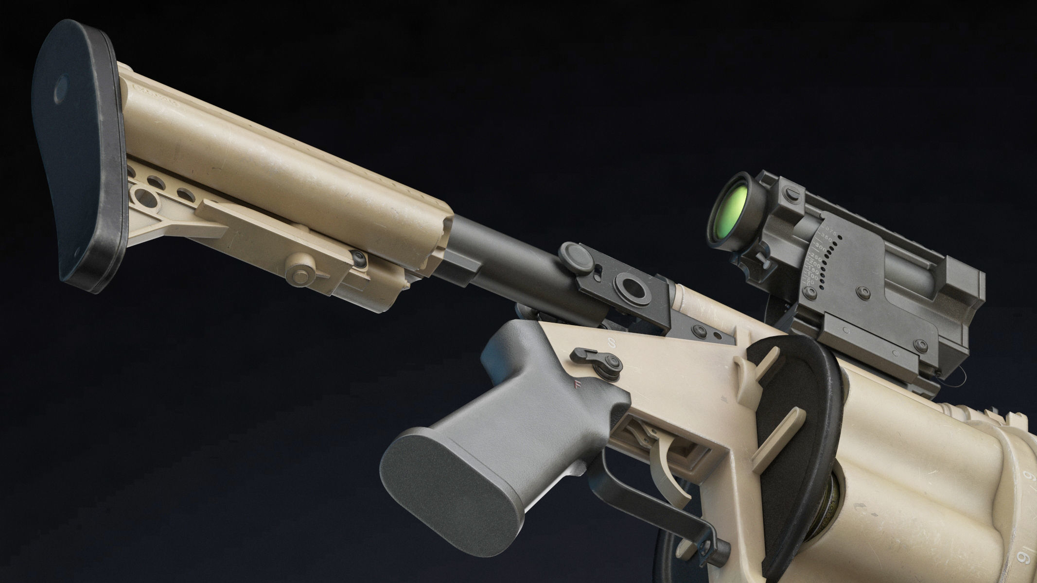 Milkor MGL Low Poly Low-poly 3D model_11