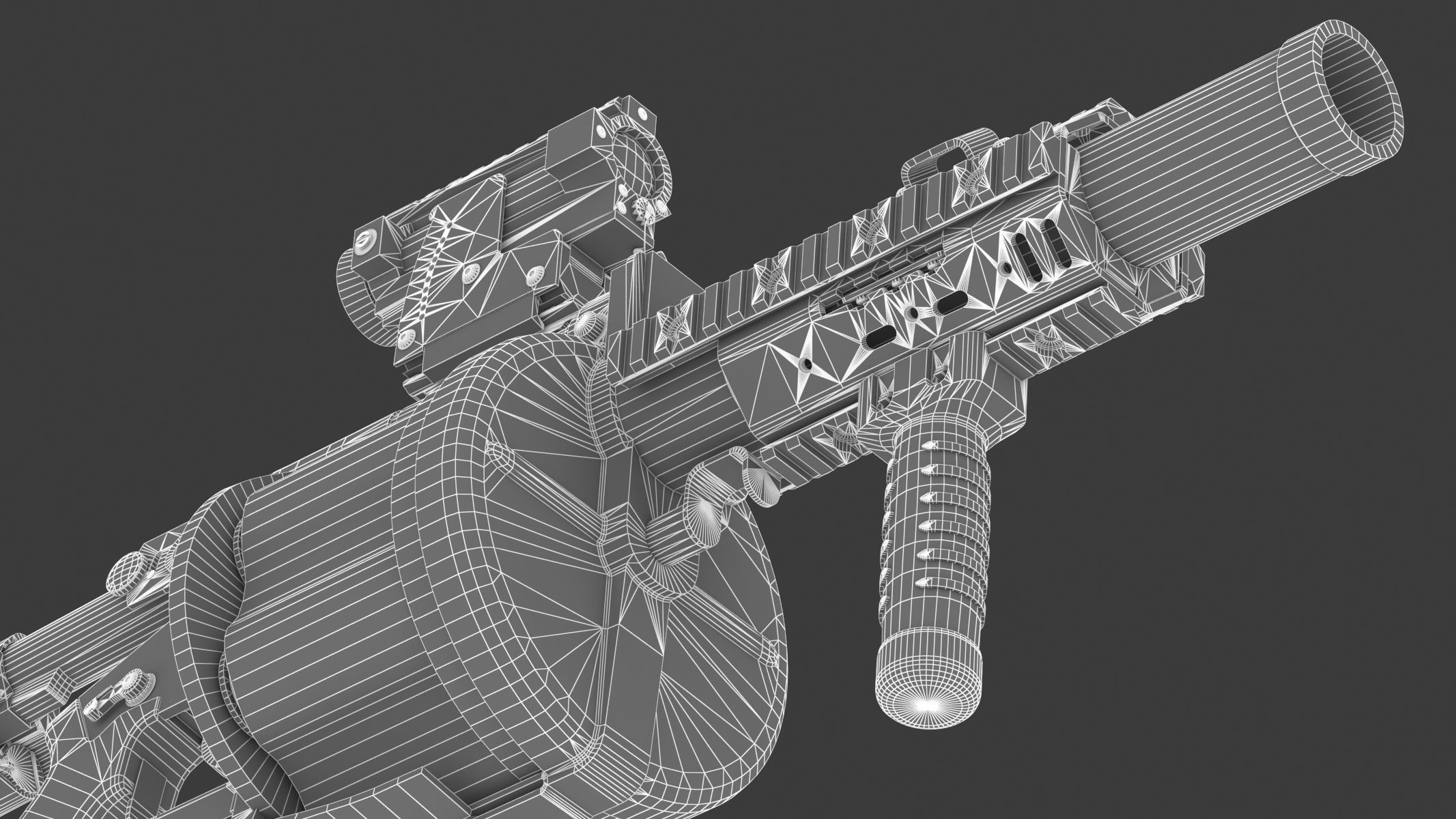 Milkor MGL Low Poly Low-poly 3D model_26