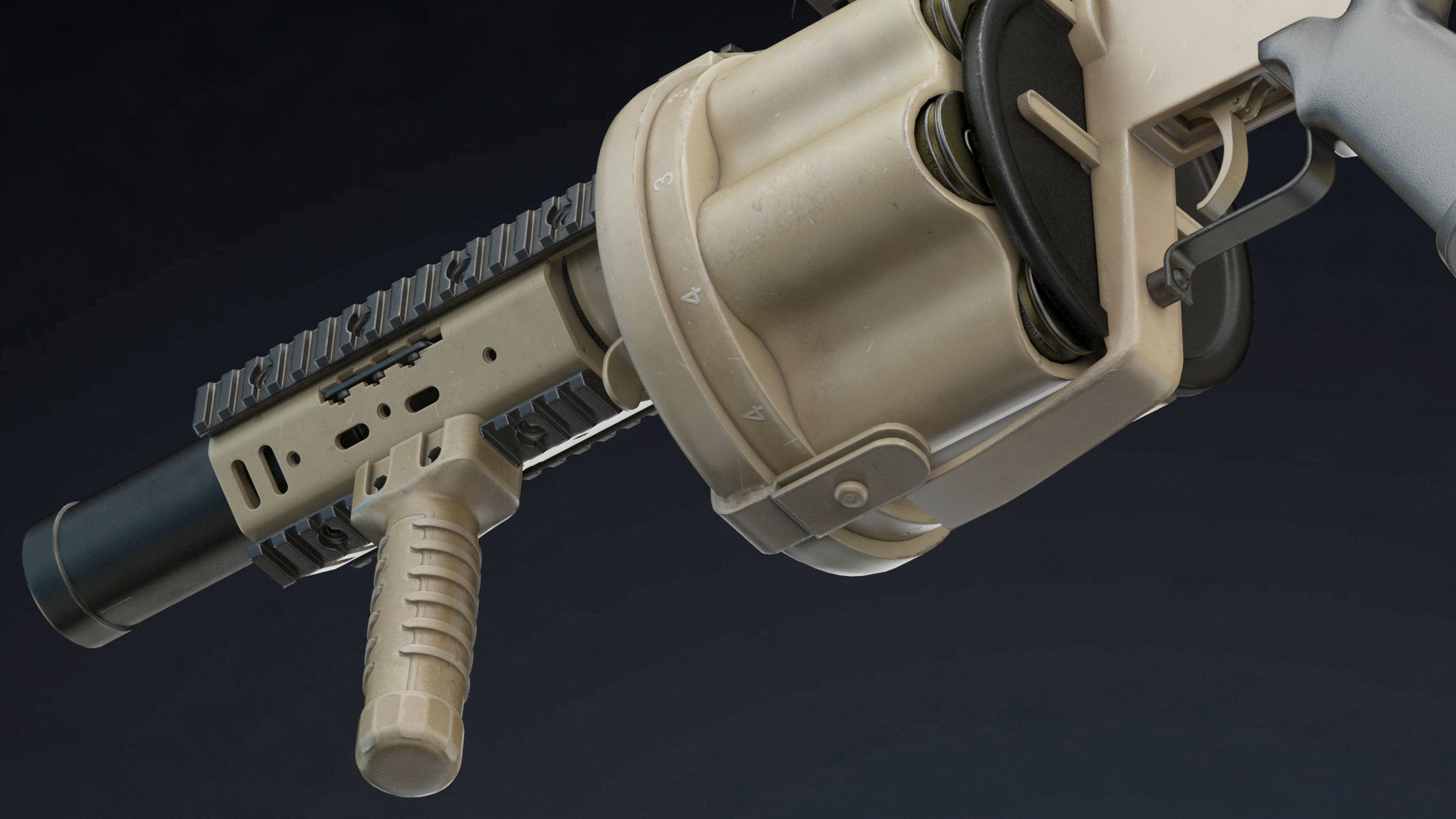 Milkor MGL Low Poly Low-poly 3D model_10