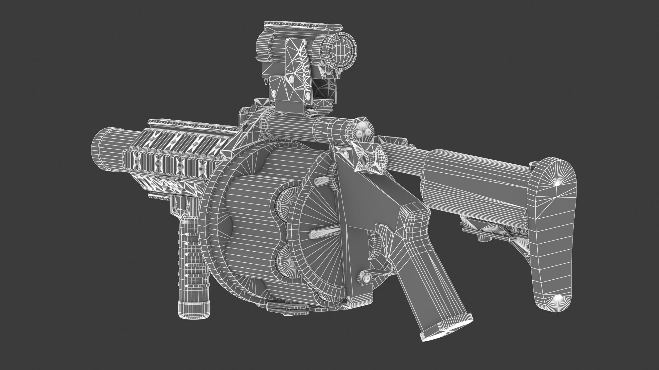 Milkor MGL Low Poly Low-poly 3D model_16