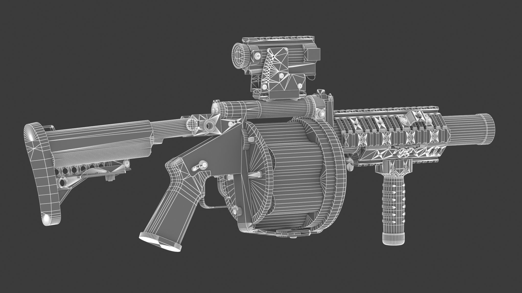 Milkor MGL Low Poly Low-poly 3D model_15