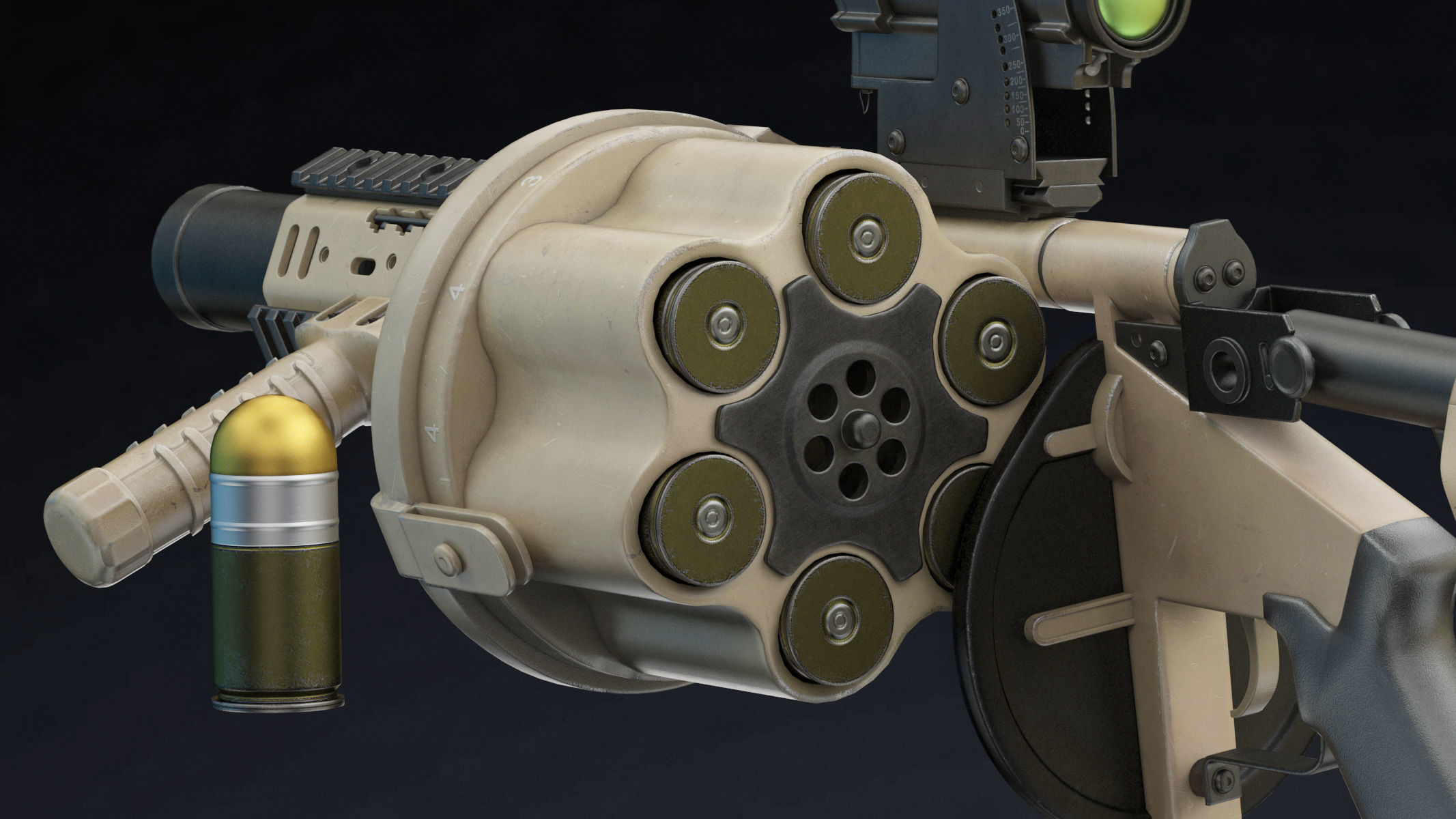 Milkor MGL Low Poly Low-poly 3D model_14