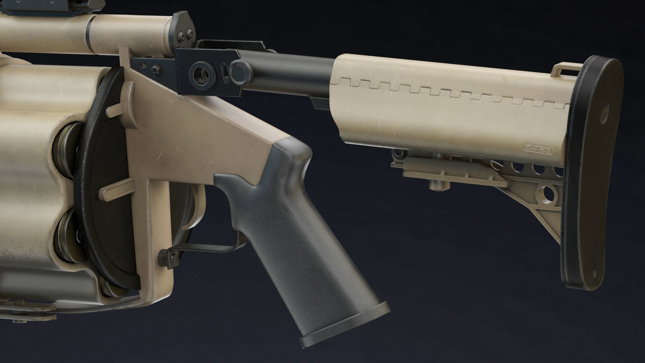 Milkor MGL Low Poly Low-poly 3D model_6