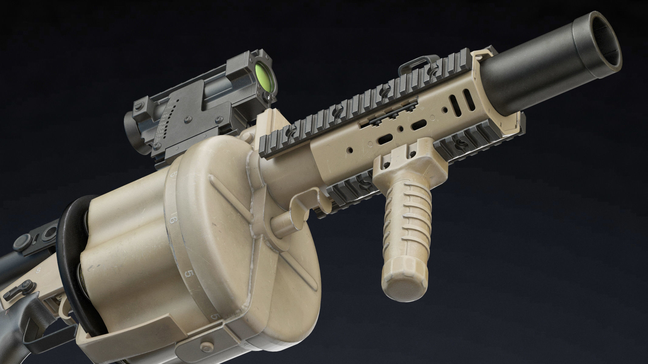 Milkor MGL Low Poly Low-poly 3D model_12