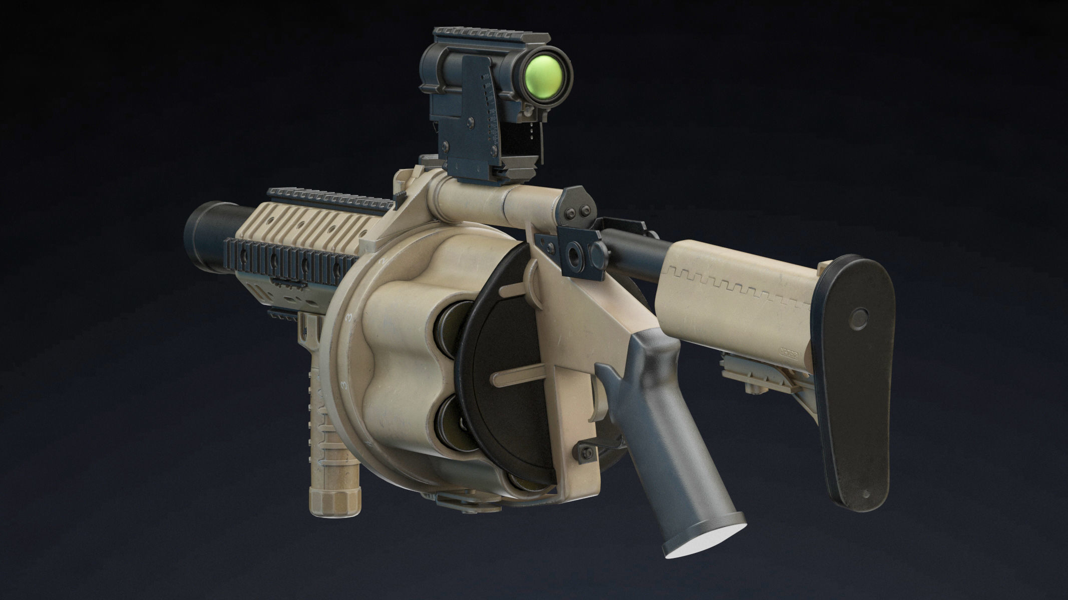 Milkor MGL Low Poly Low-poly 3D model_1