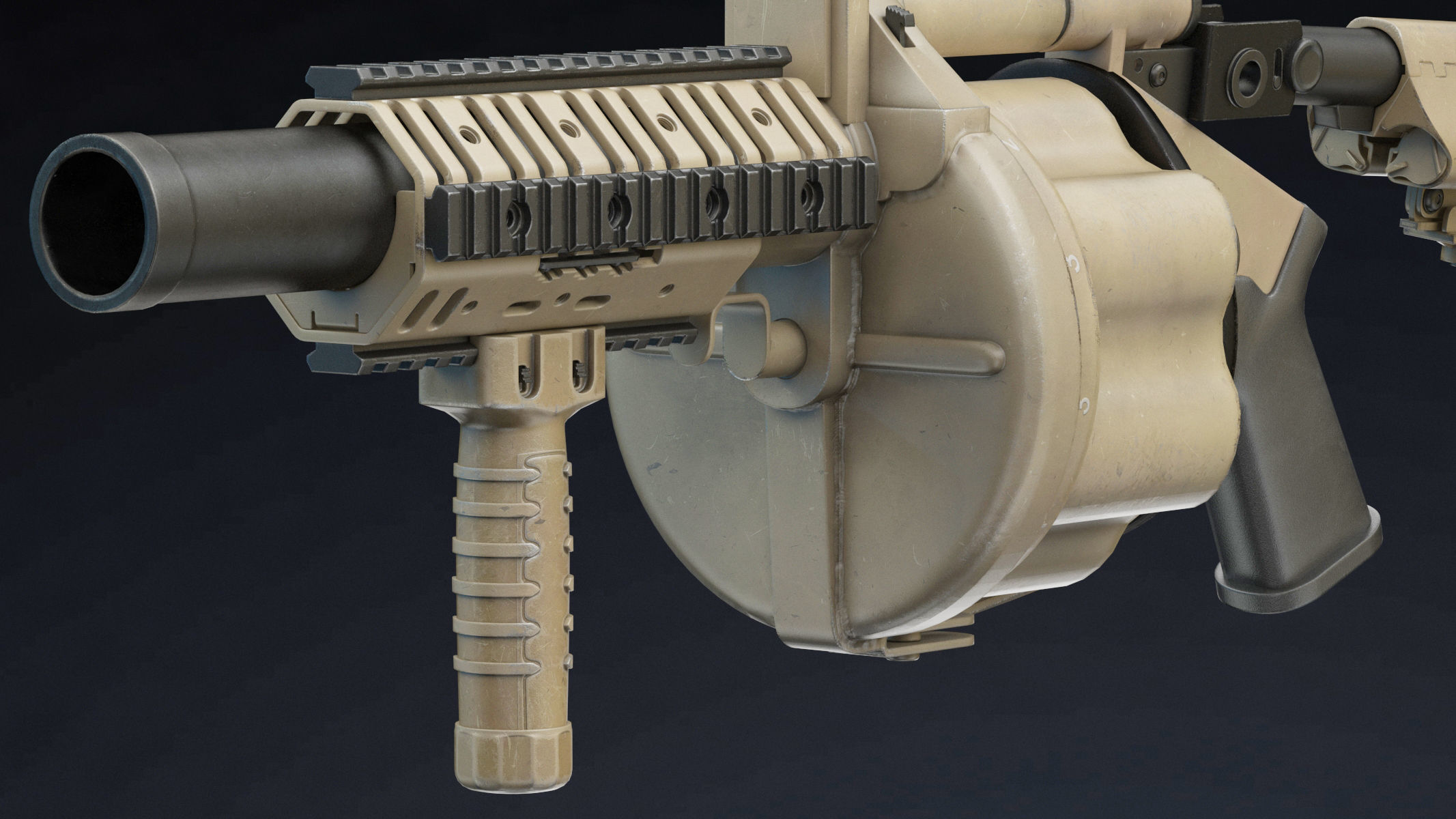 Milkor MGL Low Poly Low-poly 3D model_8