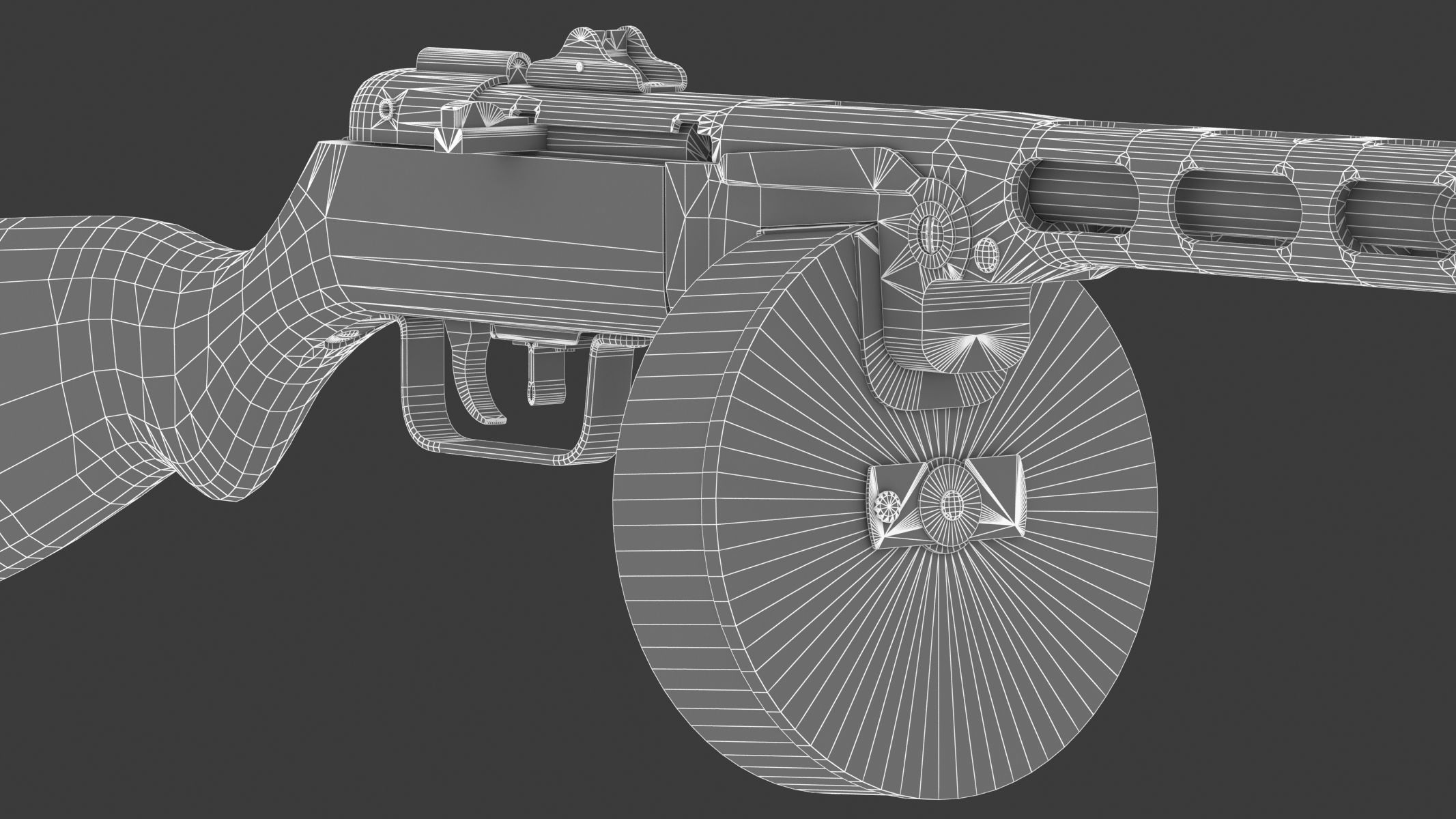 PPSh-41 Low Poly wooden gun Low-poly 3D model_24