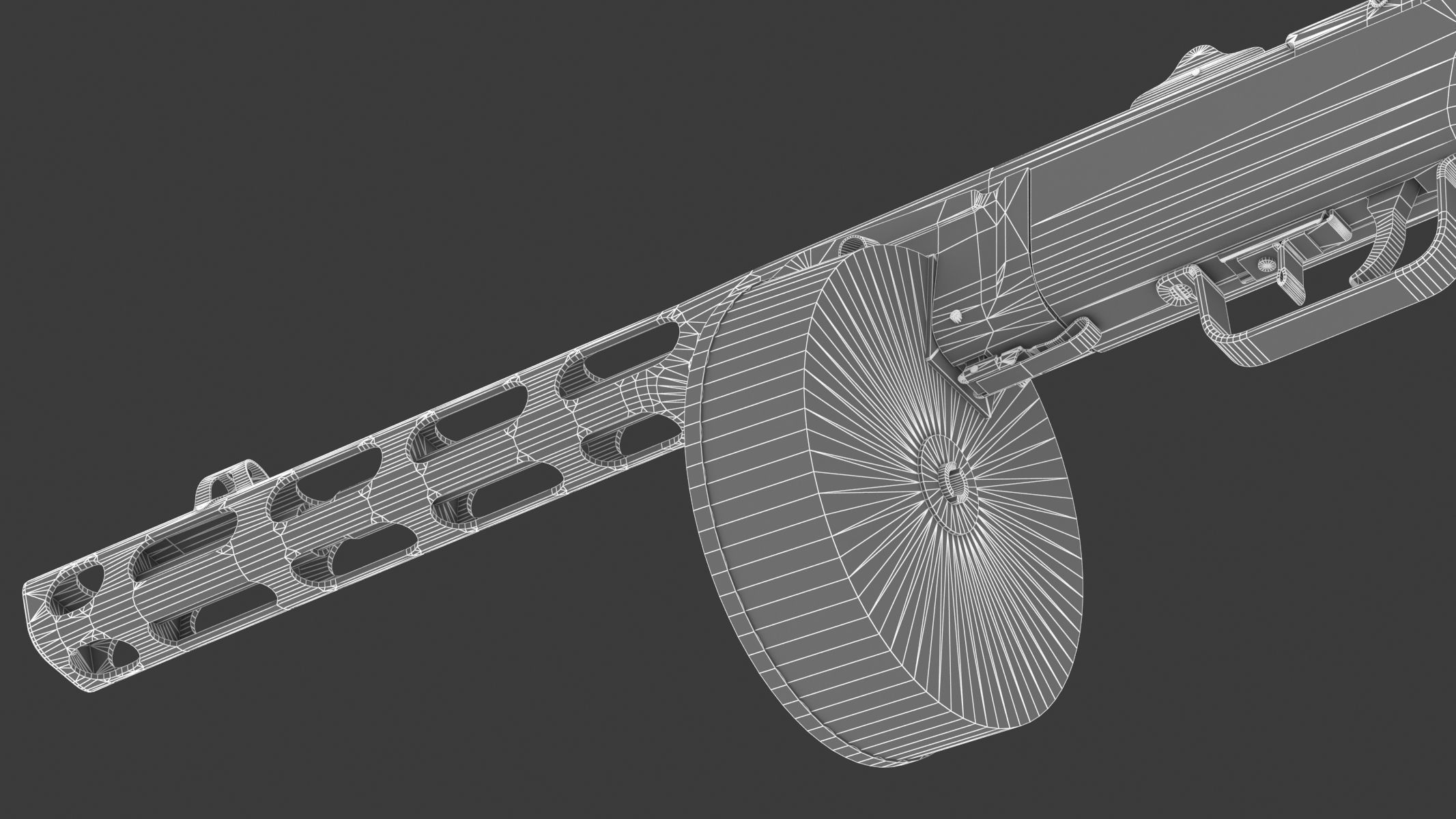 PPSh-41 Low Poly wooden gun Low-poly 3D model_25