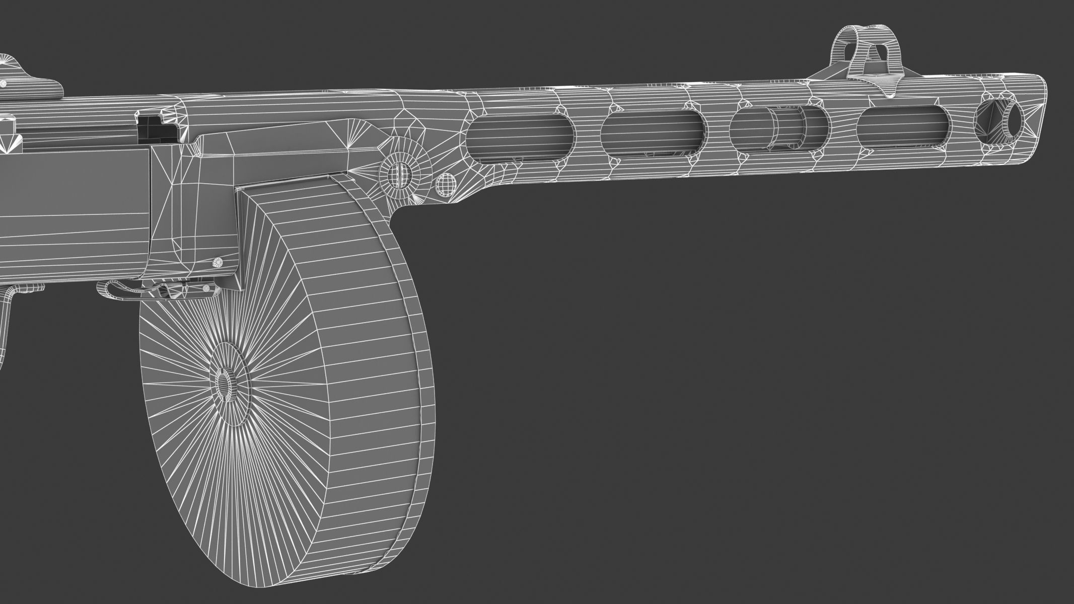 PPSh-41 Low Poly wooden gun Low-poly 3D model_20