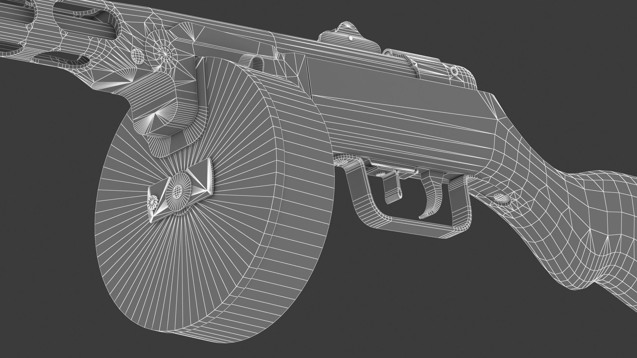 PPSh-41 Low Poly wooden gun Low-poly 3D model_28