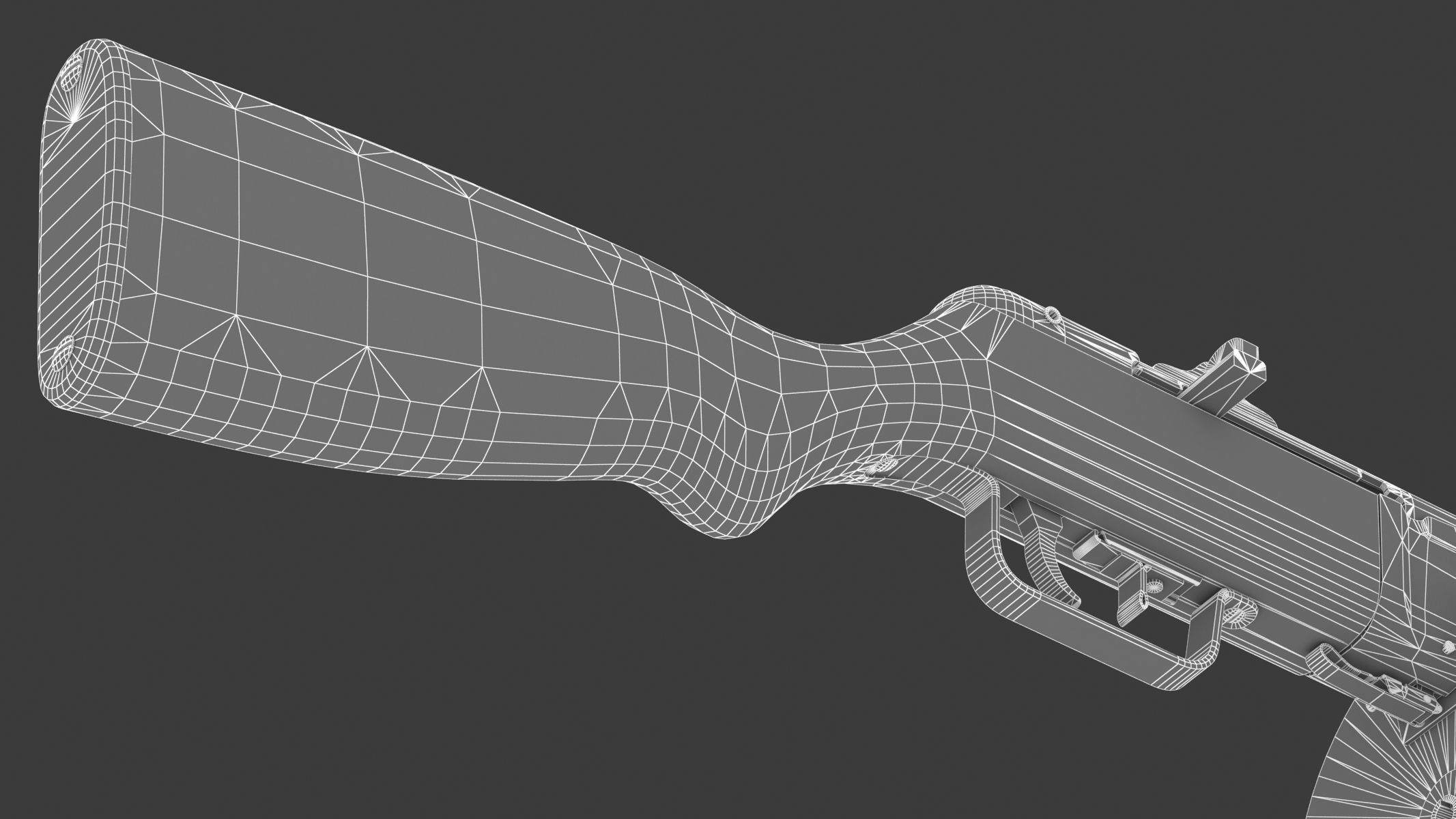 PPSh-41 Low Poly wooden gun Low-poly 3D model_26