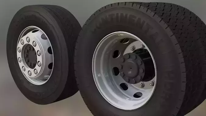 Truck Wheel Game Ready Model