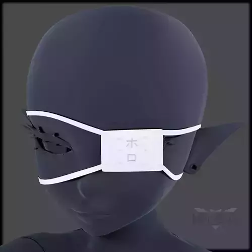 Eyepatch 2 pair of earplugs for earphones Low-poly 3D model