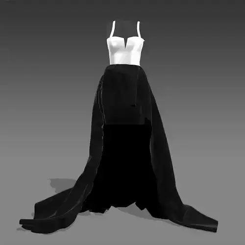 DRESS BLACK AND WHITE COLOR BLOCK LOOK ASYMETRIC