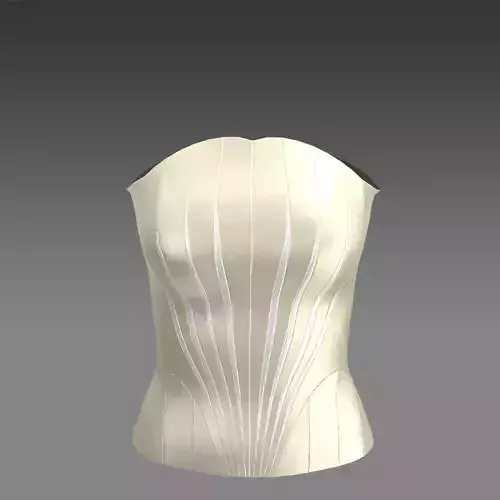 BEGIE WHITE CORSET SILK SATIN LOOK MODERN ELEGANCE