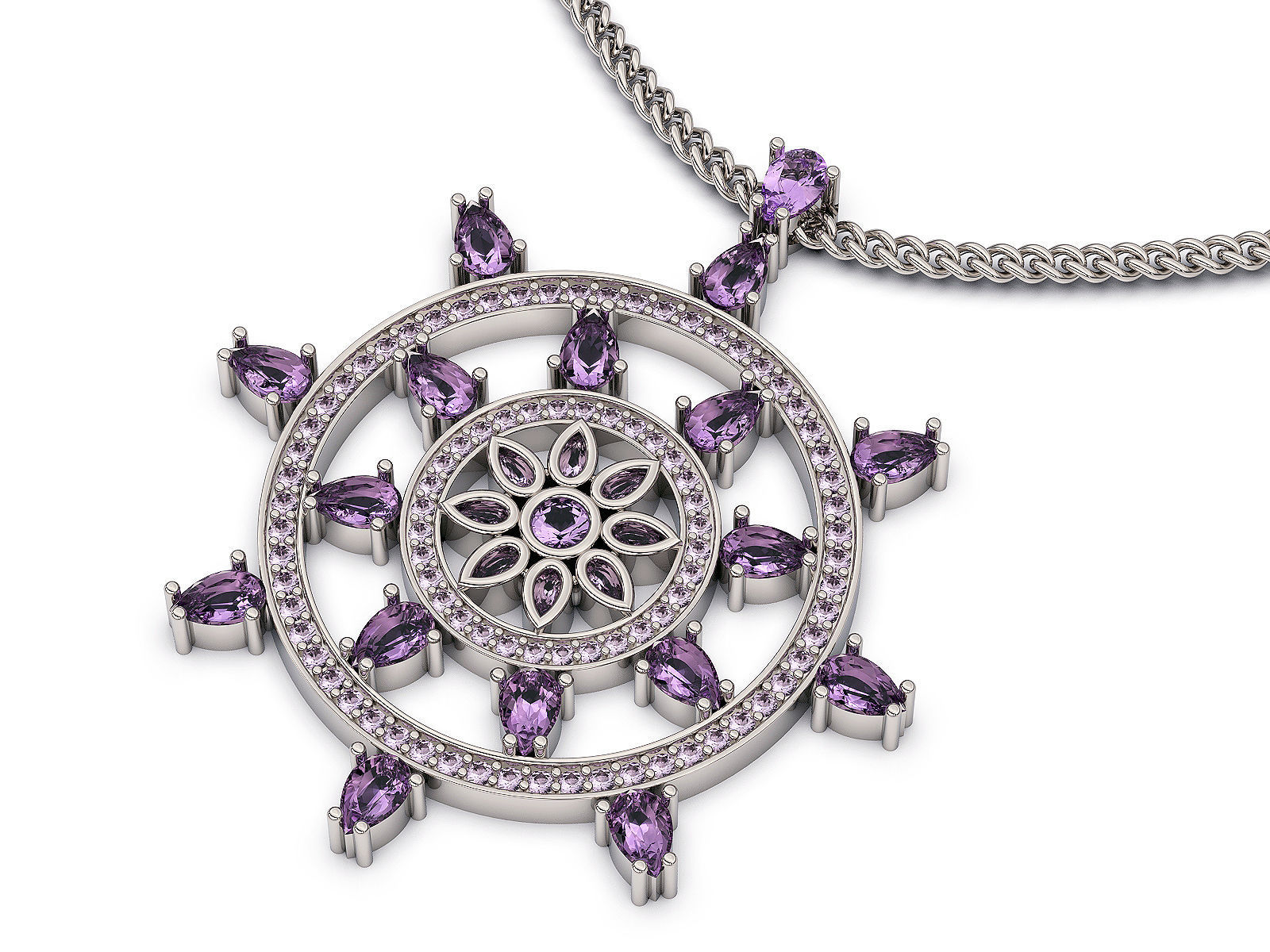 Anchor pendant sterling gold printable jewelry 3D model 3D print model_3